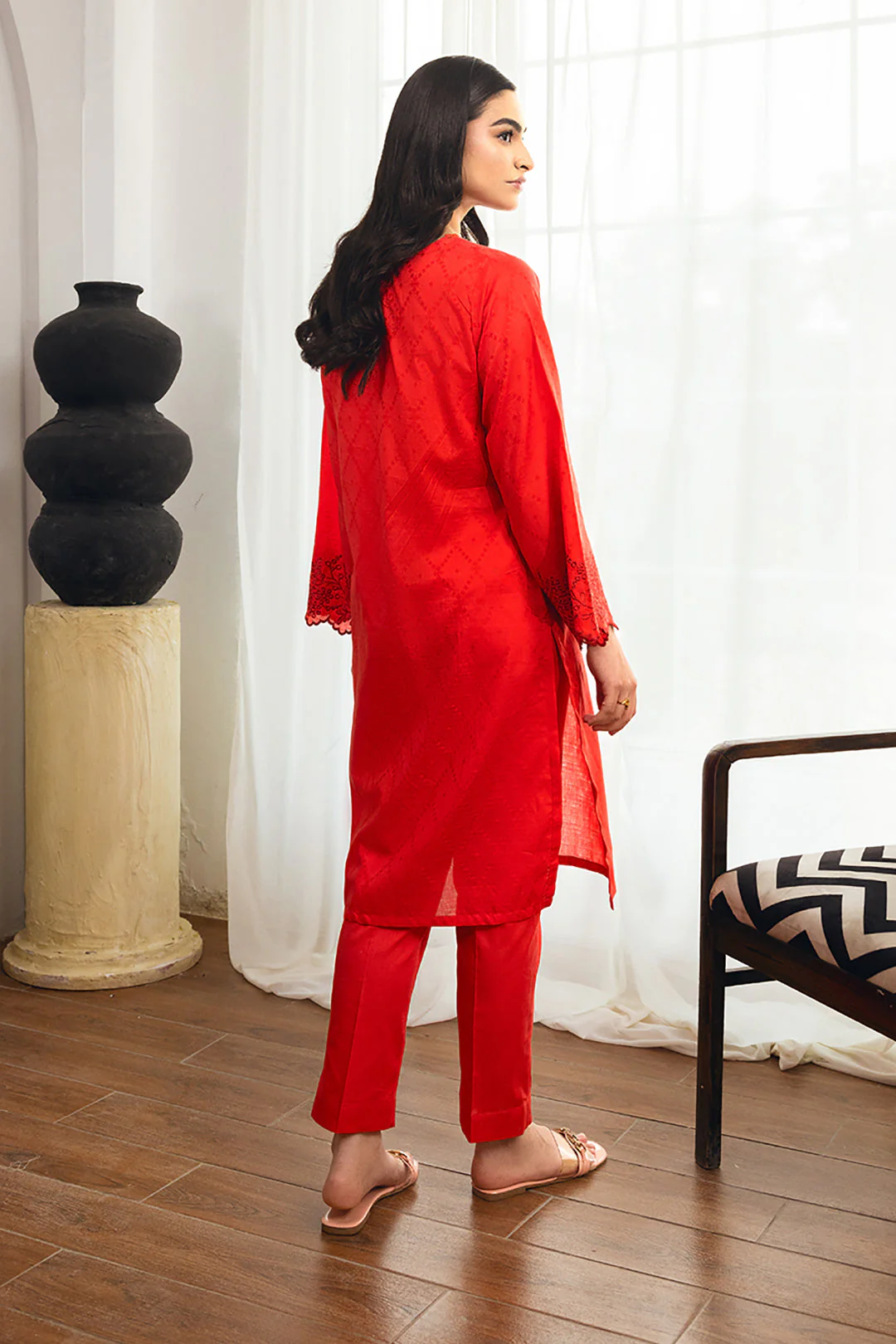 Embroidered Kurta Trouser - 1174 - Image 5