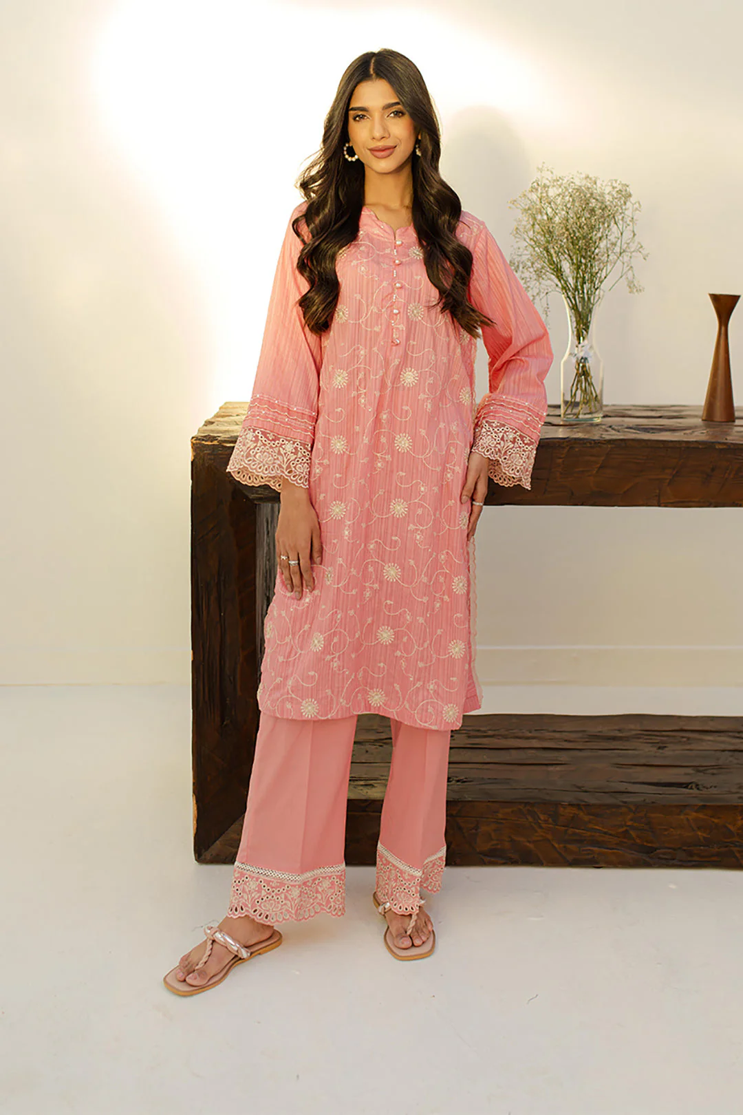 Embroidered Kurta Trouser - 1222 - Image 2