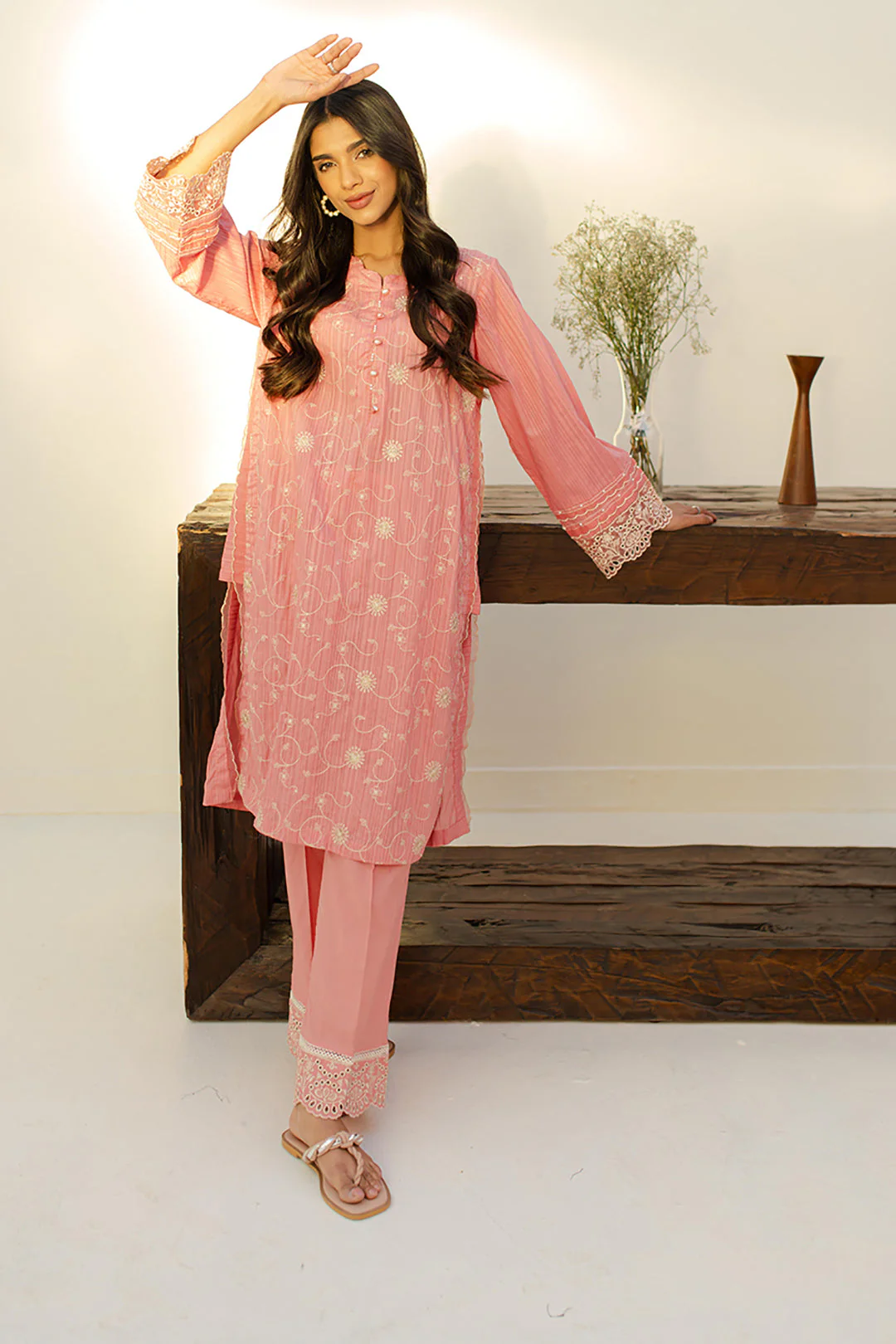 Embroidered Kurta Trouser - 1222 - Image 3
