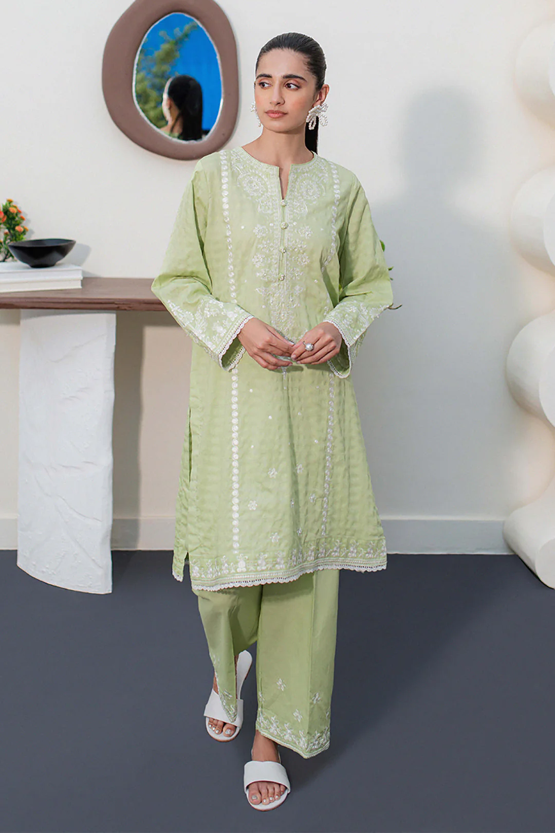 Embroidered Kurta Trouser - 1237 - Image 2