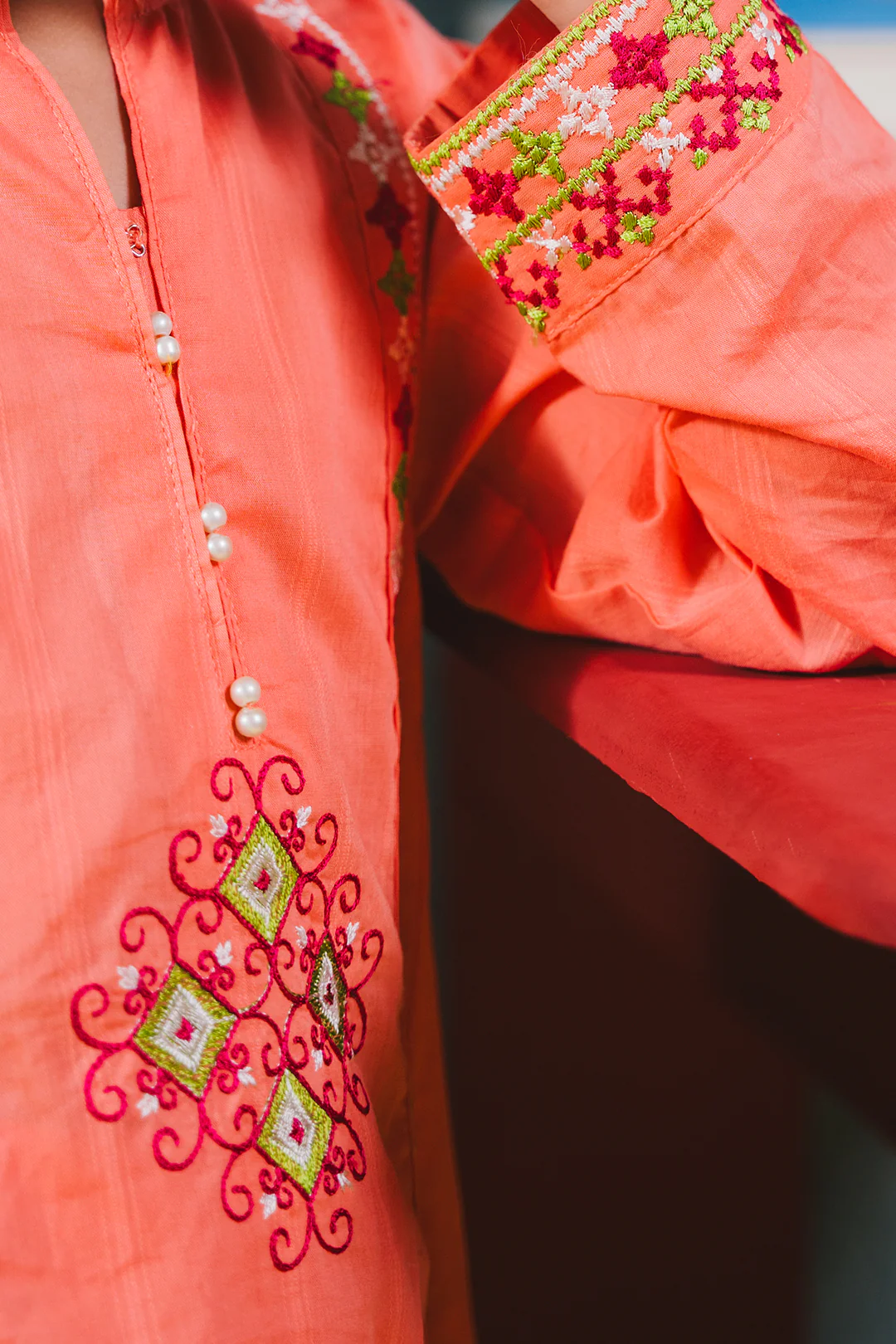 Embroidered Kurta Trouser - 2420 - Image 4