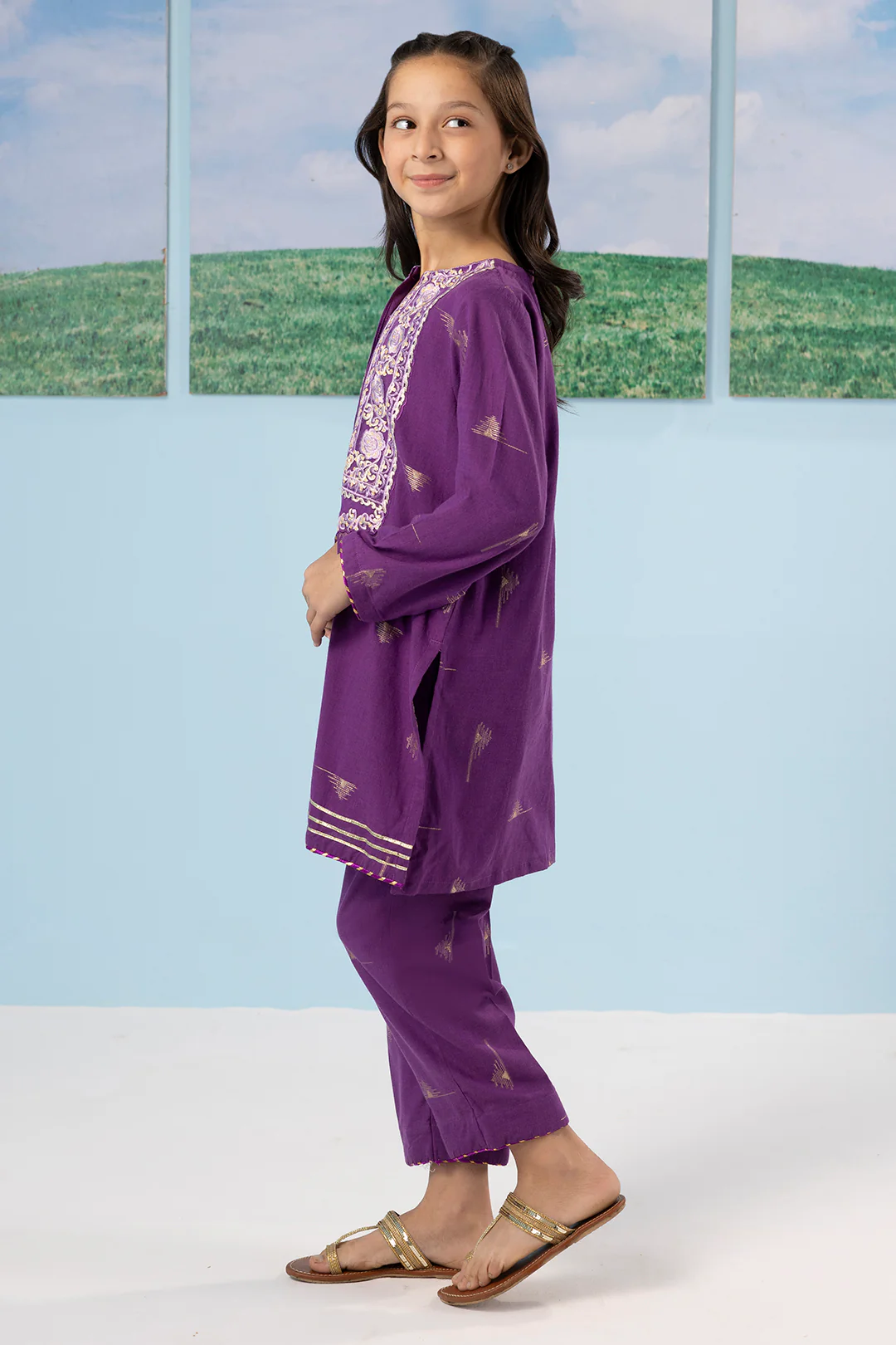 Embroidered Kurta Trouser - 2201 - Image 7