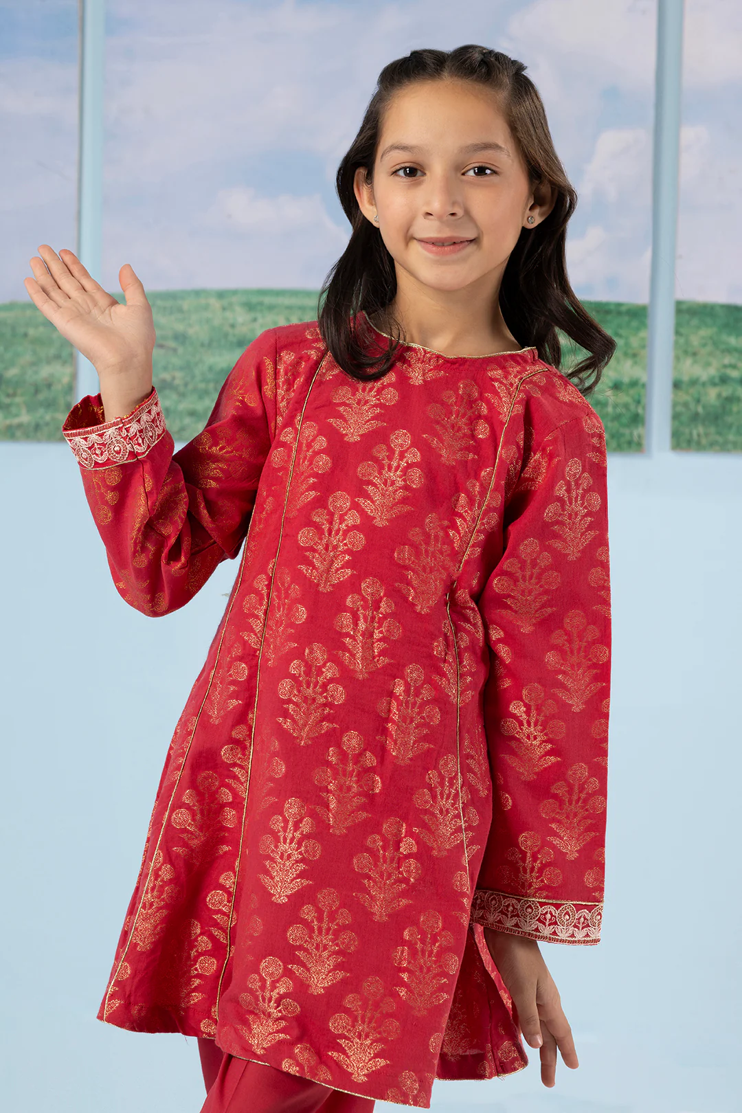 Embroidered Kurta Trouser - 2202 - Image 3