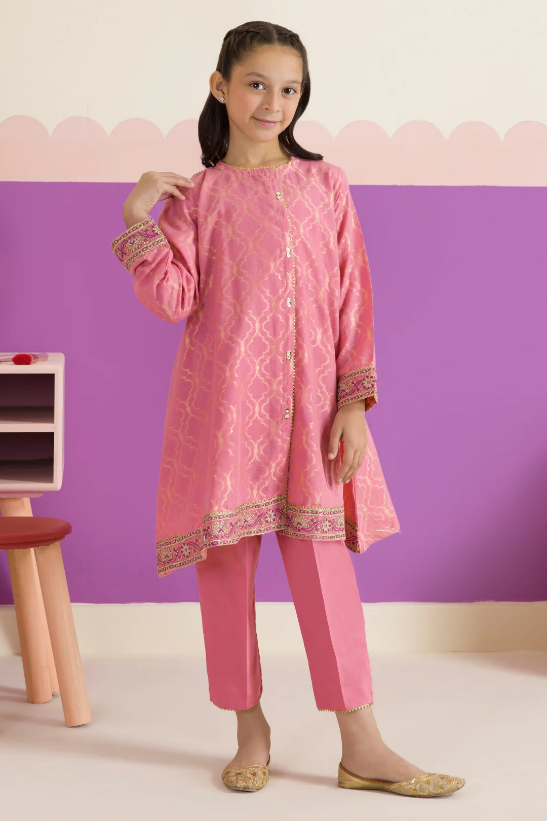 Embroidered Kurta Trouser - 2205 - Image 3