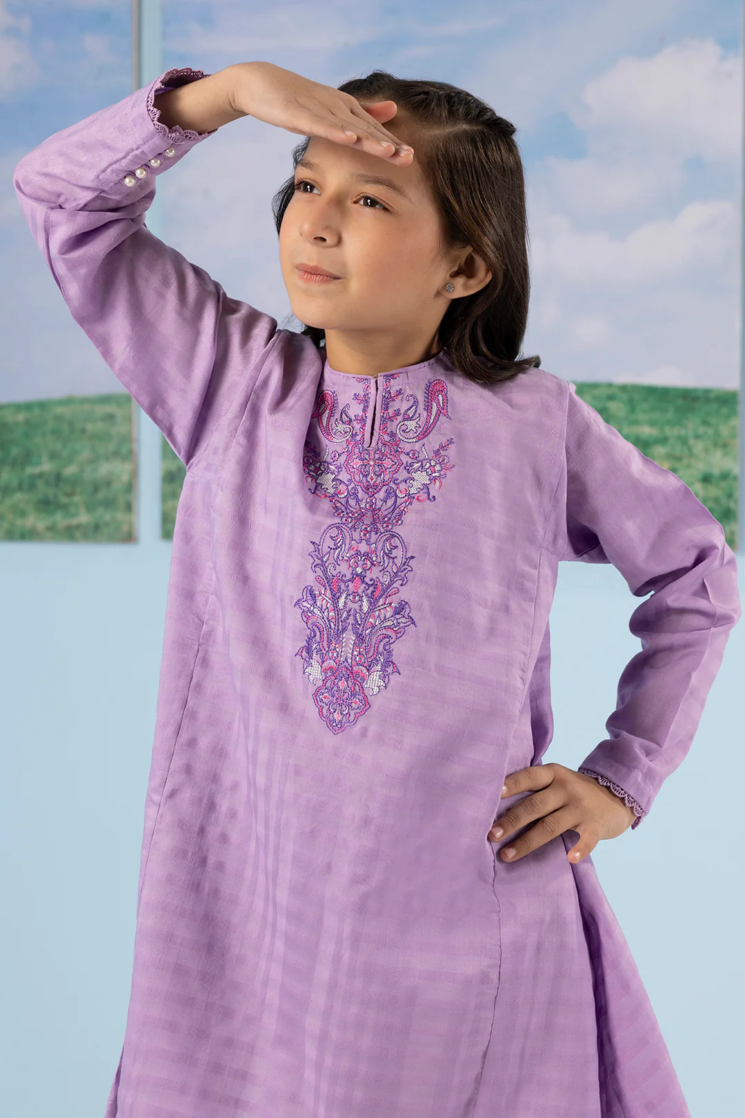 Embroidered Kurta Trouser - 2234 - Image 4