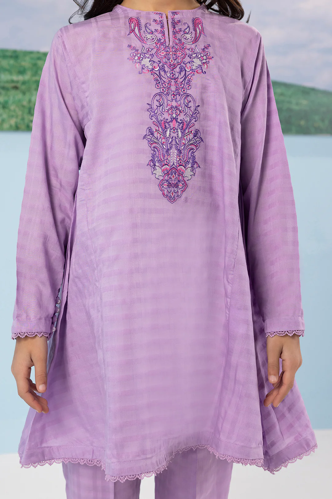 Embroidered Kurta Trouser - 2234 - Image 9