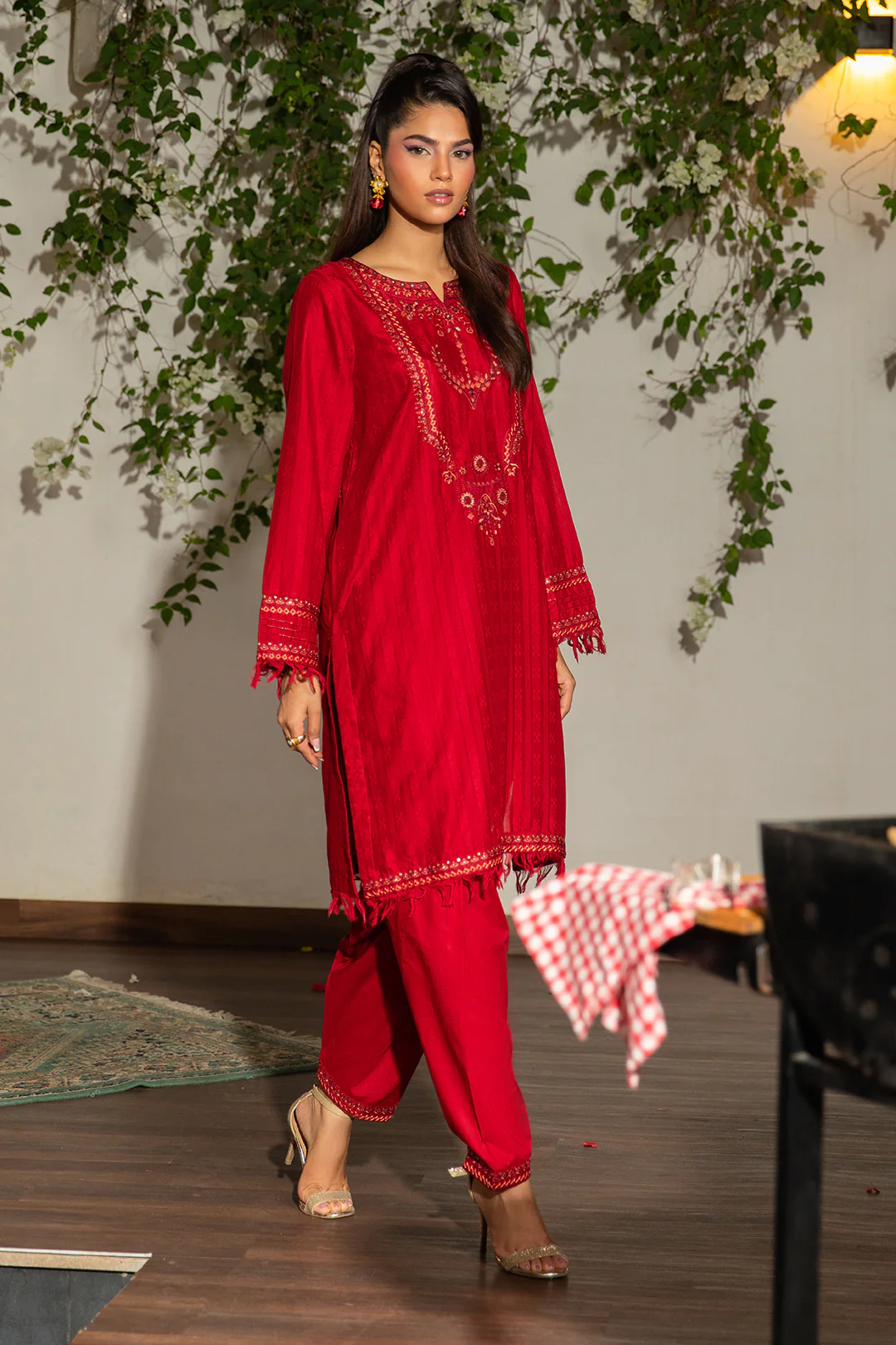 Embroidered Kurta Trouser - 1263 - Image 3