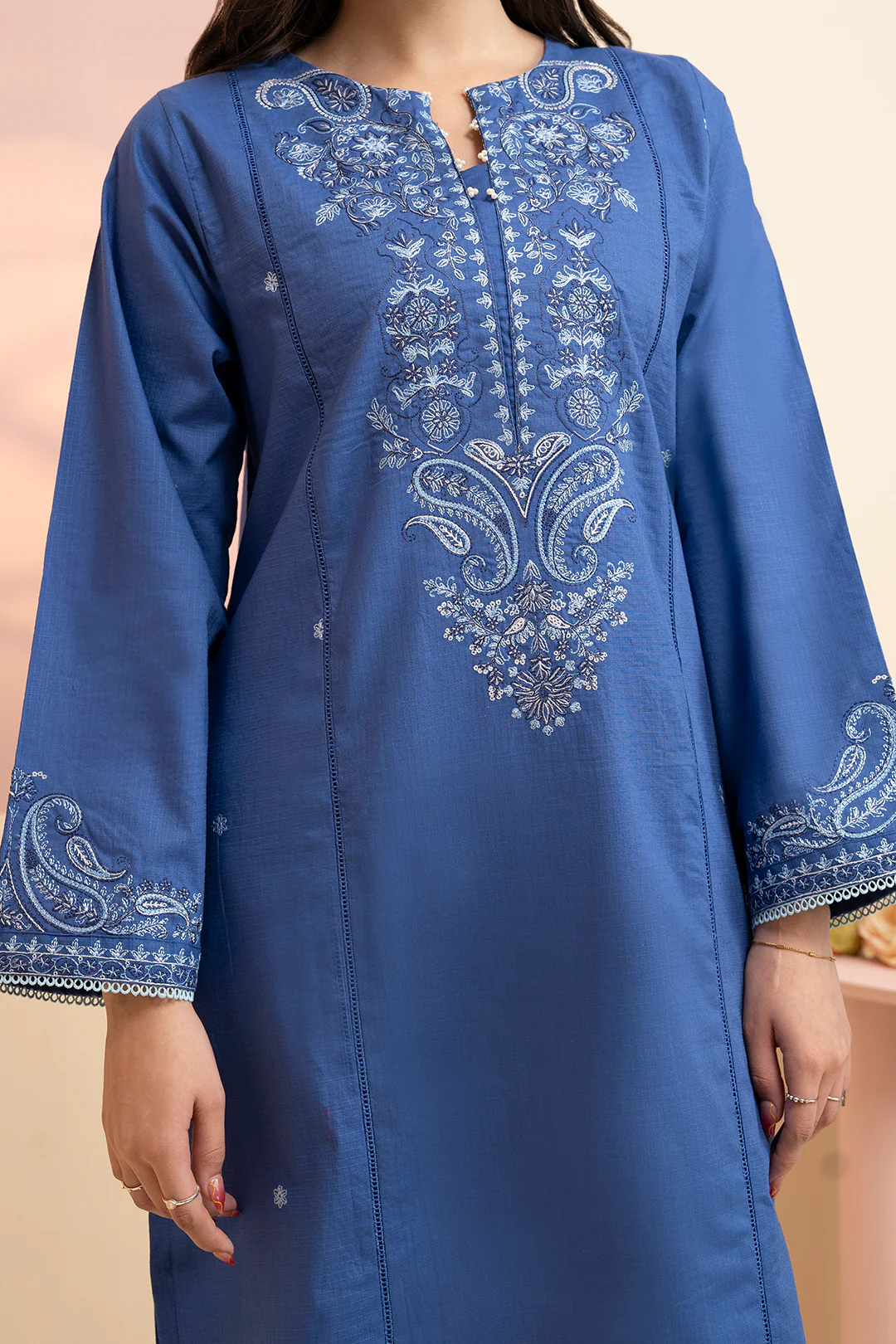 Embroidered Kurta Trouser - 3216 - Image 6