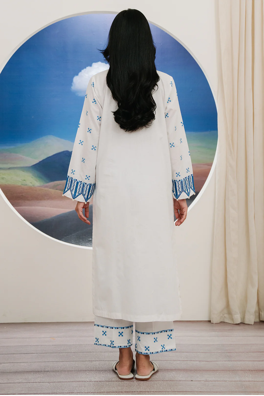 Embroidered Kurta Trouser - 1984 - Image 8