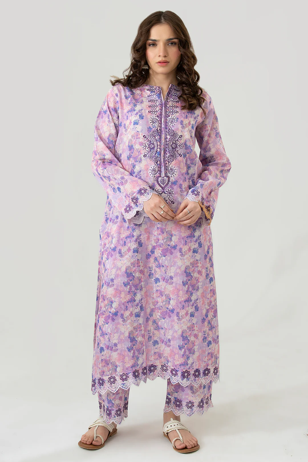 Embroidered Kurta Trouser - 1688