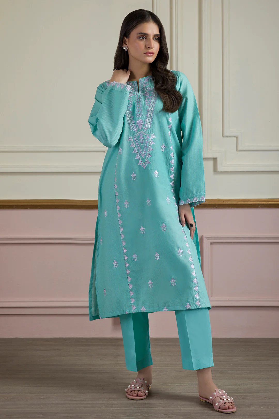 Embroidered Kurta Trouser - 1696 - Image 4