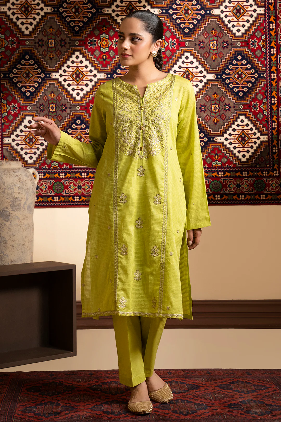 Embroidered Kurta Trouser - 1770 - Image 3