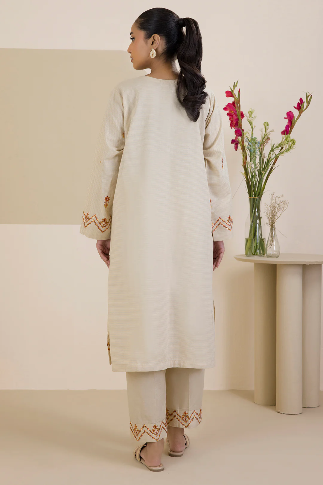 Embroidered Kurta Trouser - 1917 - Image 10