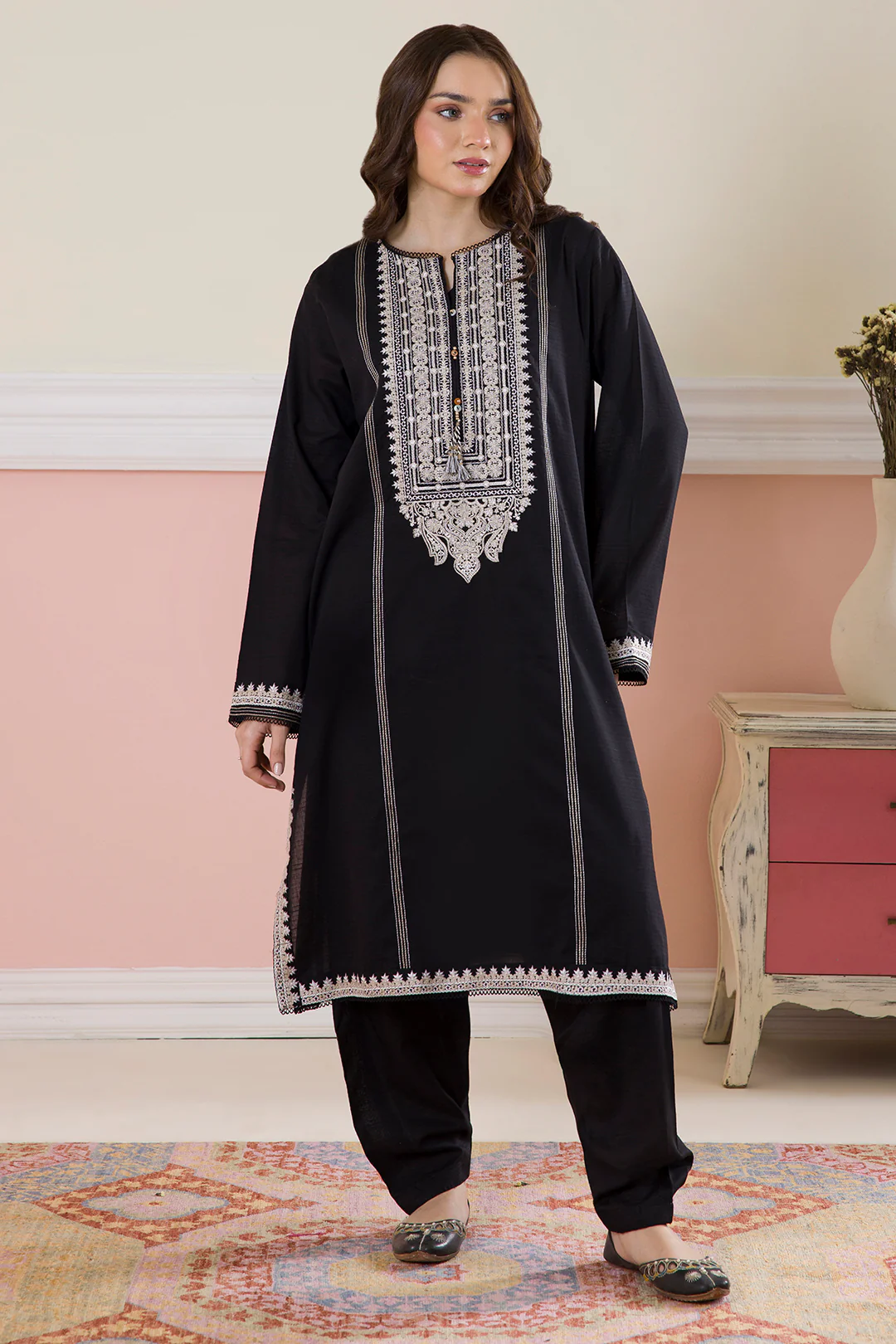 Embroidered Kurta Trouser - 2557 - Image 11