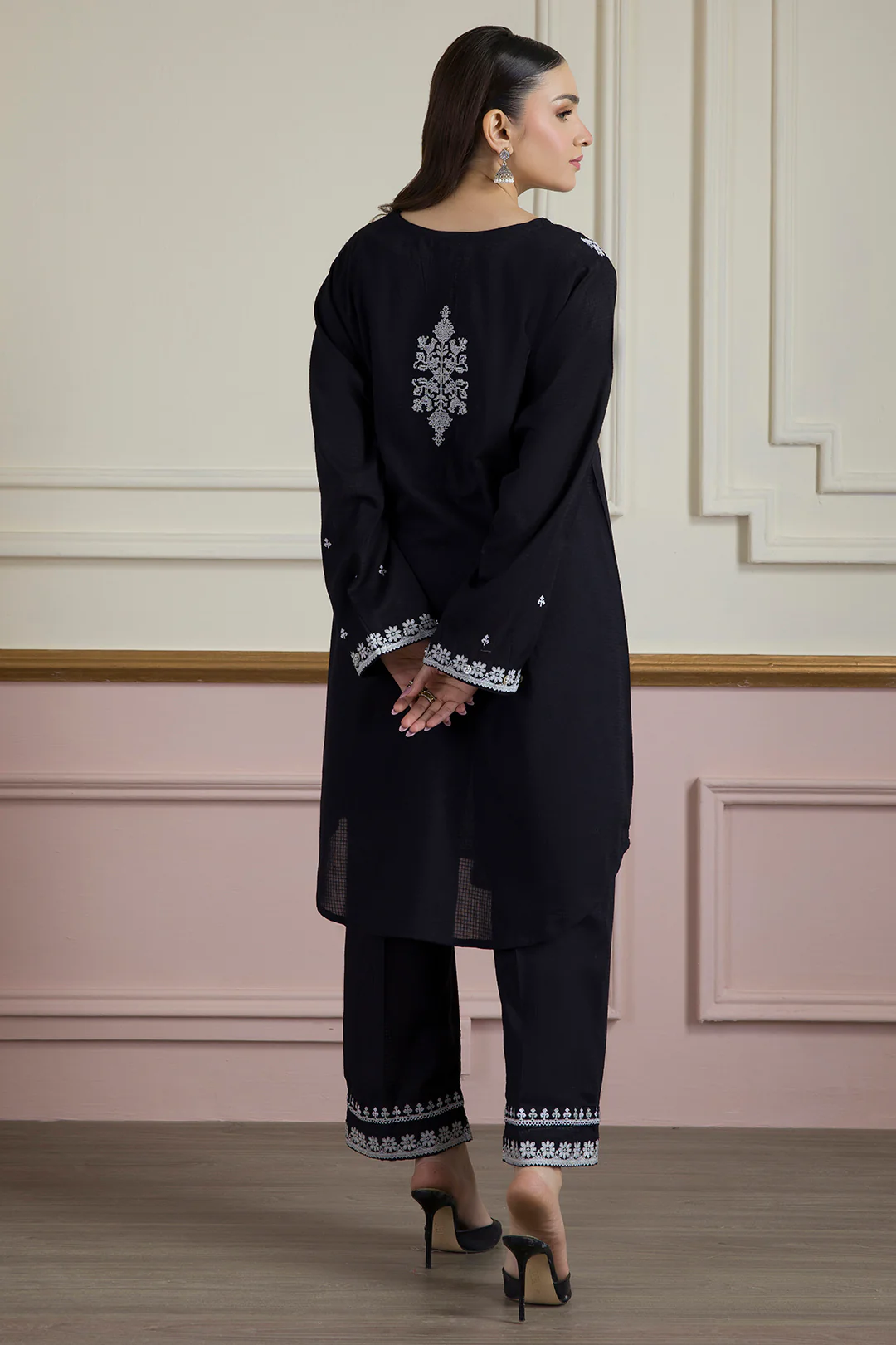Embroidered Kurta Trouser - 2560 - Image 11