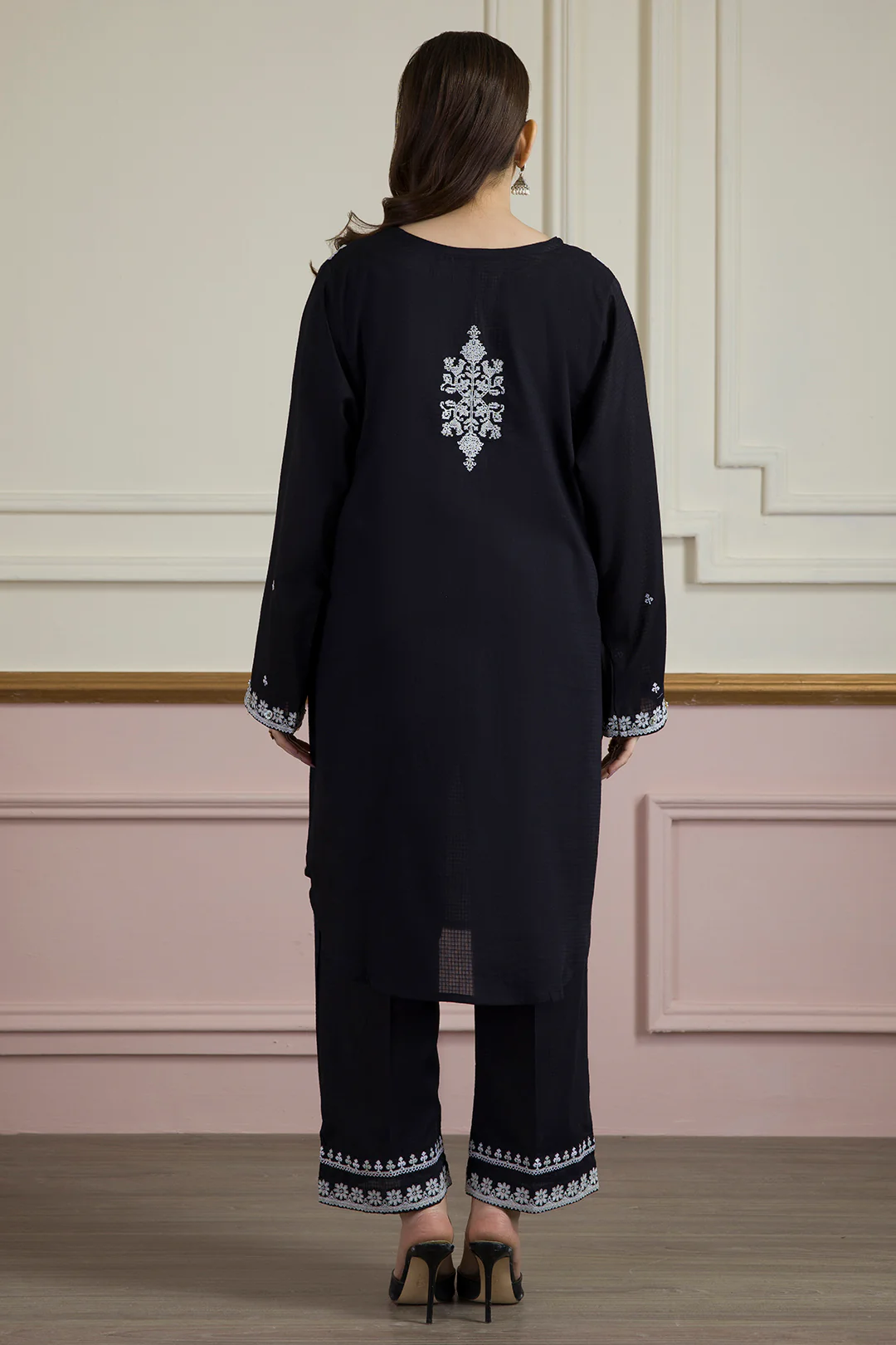 Embroidered Kurta Trouser - 2560 - Image 12