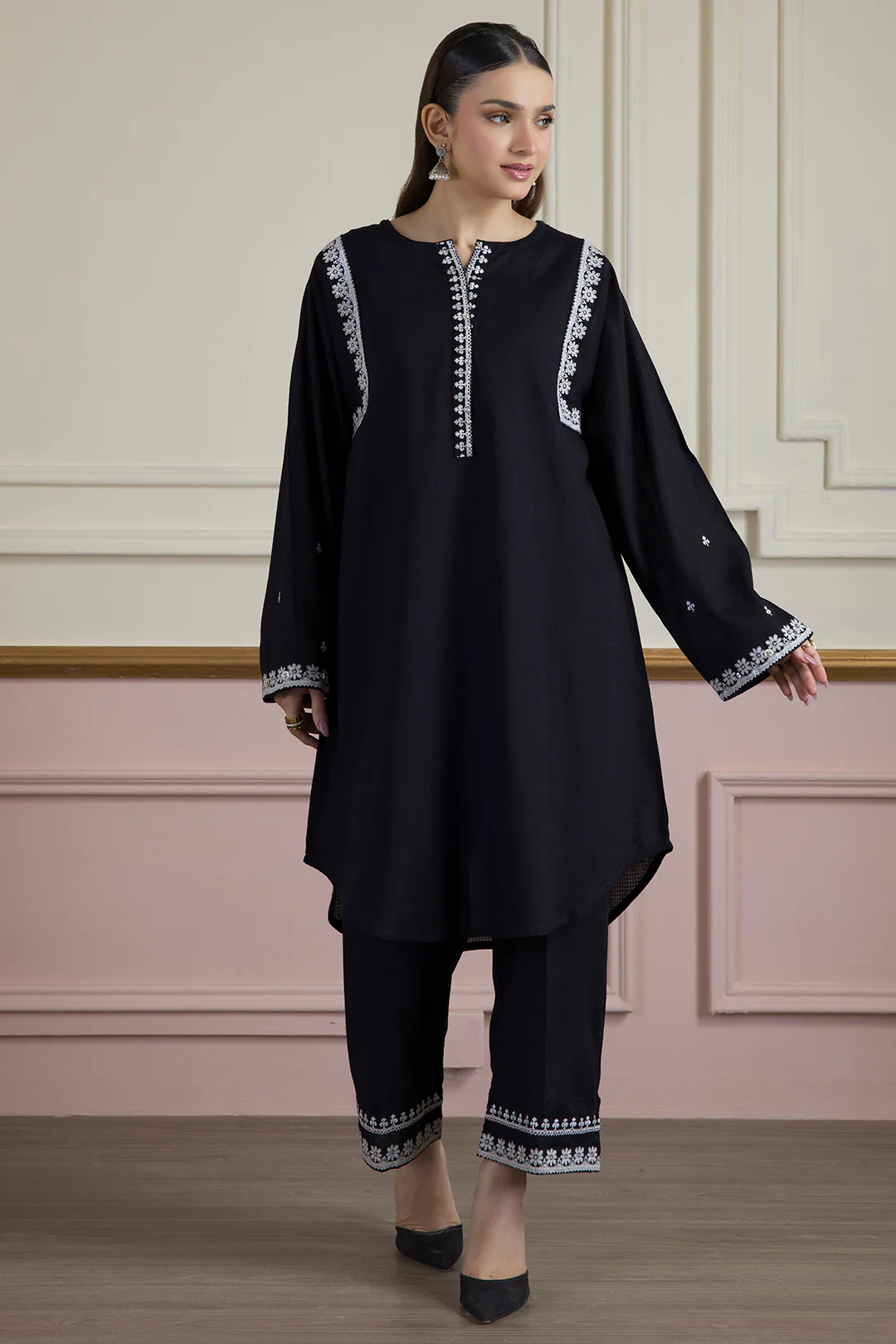 Embroidered Kurta Trouser - 2560 - Image 9
