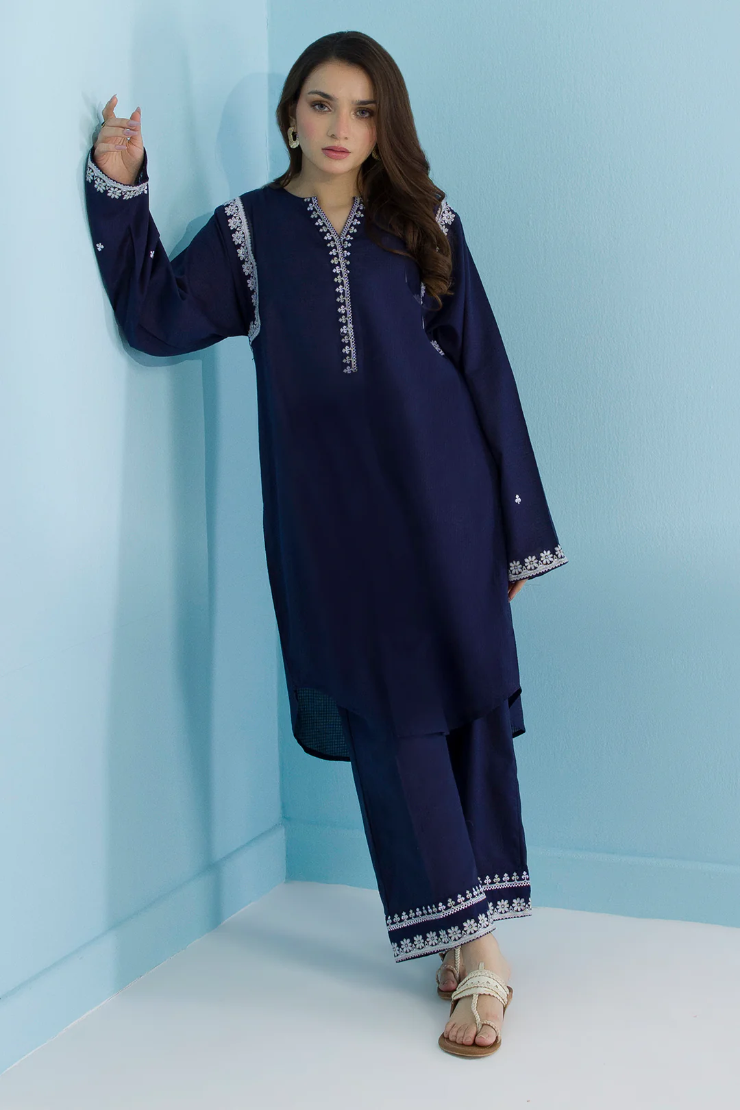 Embroidered Kurta Trouser - 2562 - Image 6