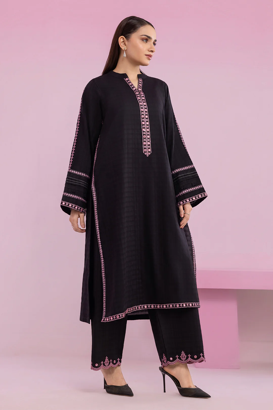 Embroidered Kurta Trouser - 2563 - Image 11