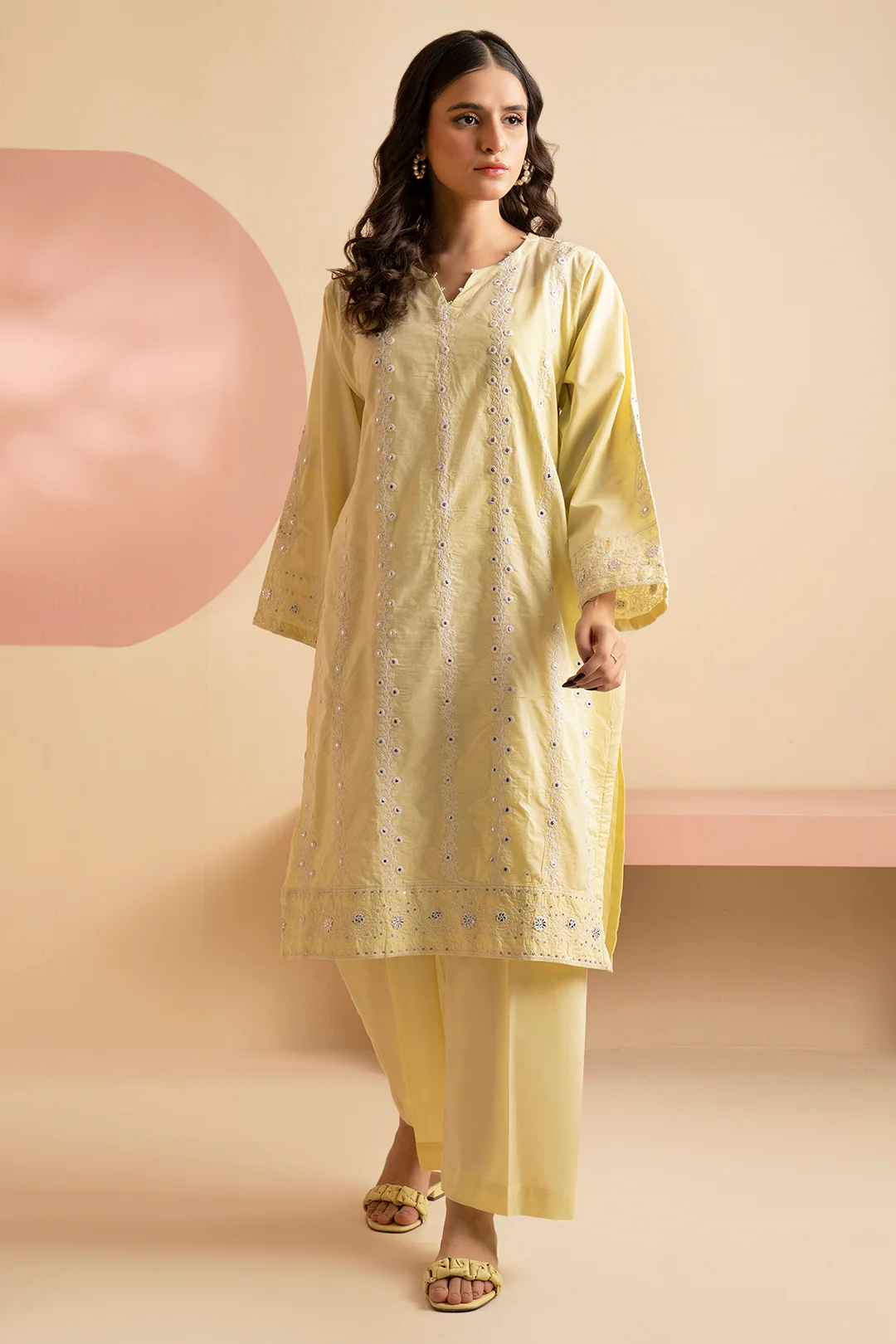 Embroidered Kurta Trouser - 2564 - Image 8