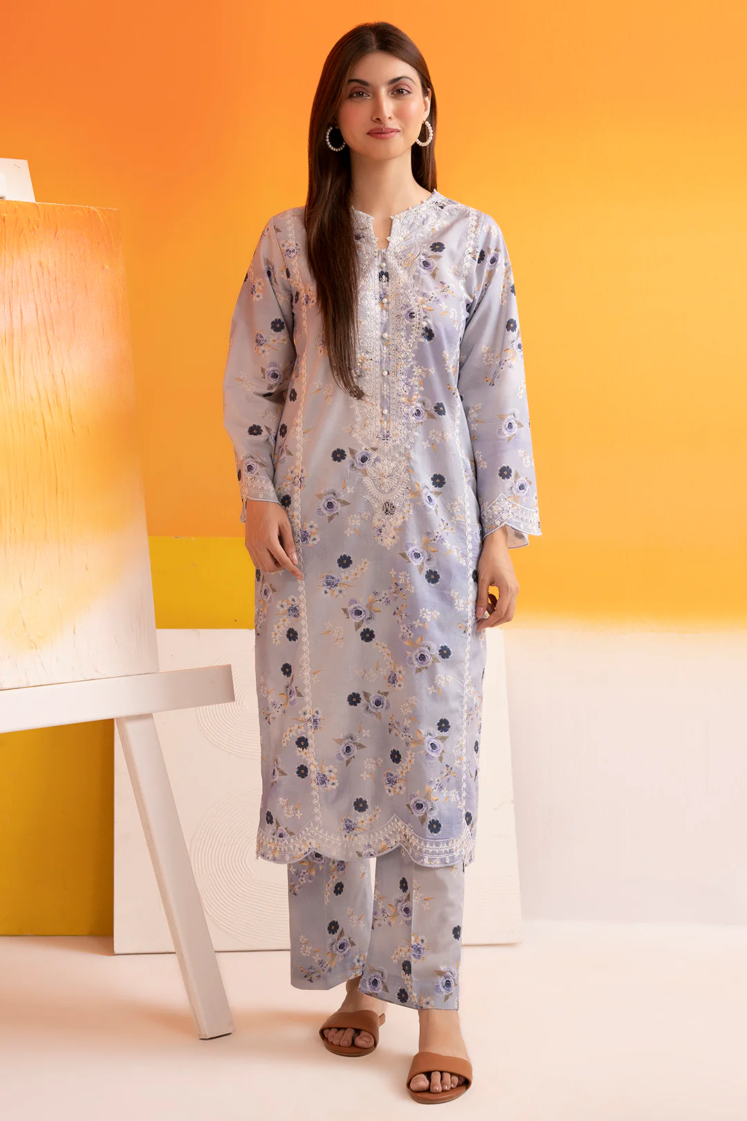 Embroidered Kurta Trouser - 2595 - Image 3