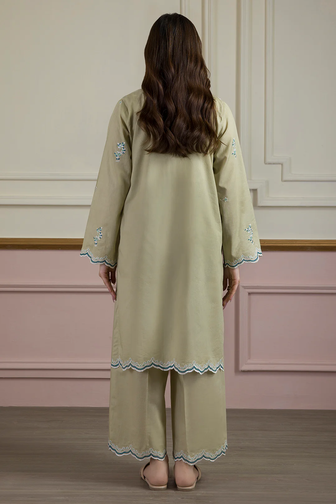 Embroidered Kurta Trouser - 2599 - Image 9