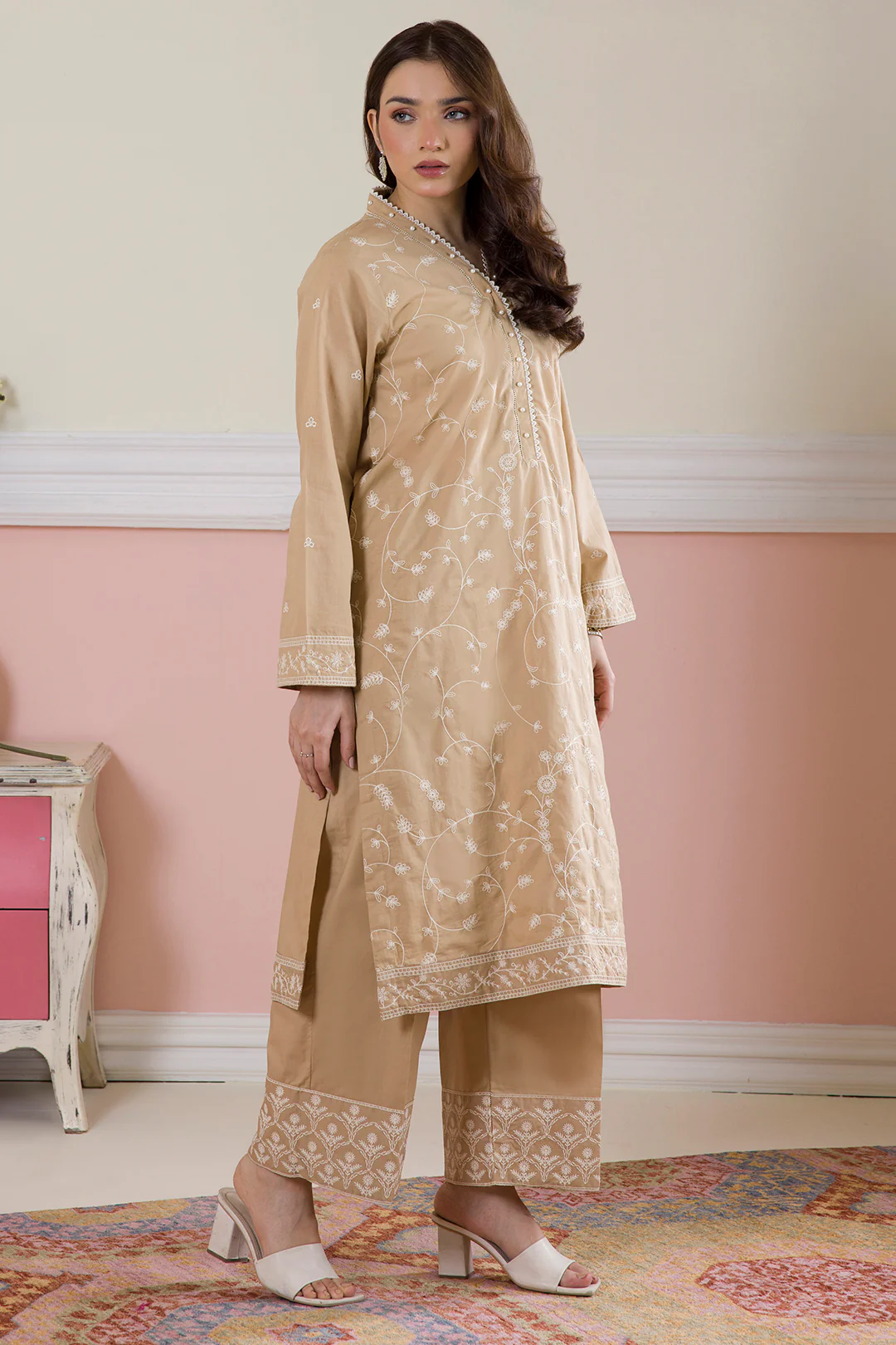 Embroidered Kurta Trouser - 2600 - Image 10