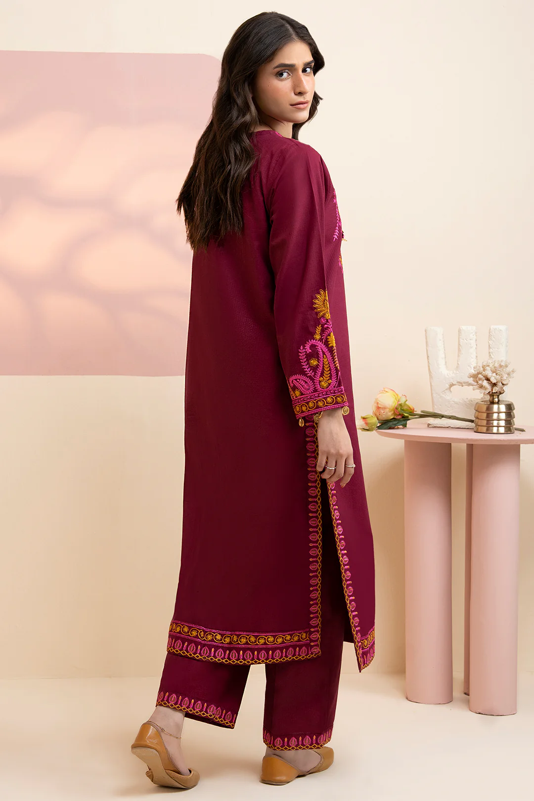 Embroidered Kurta Trouser - 3364 - Image 10