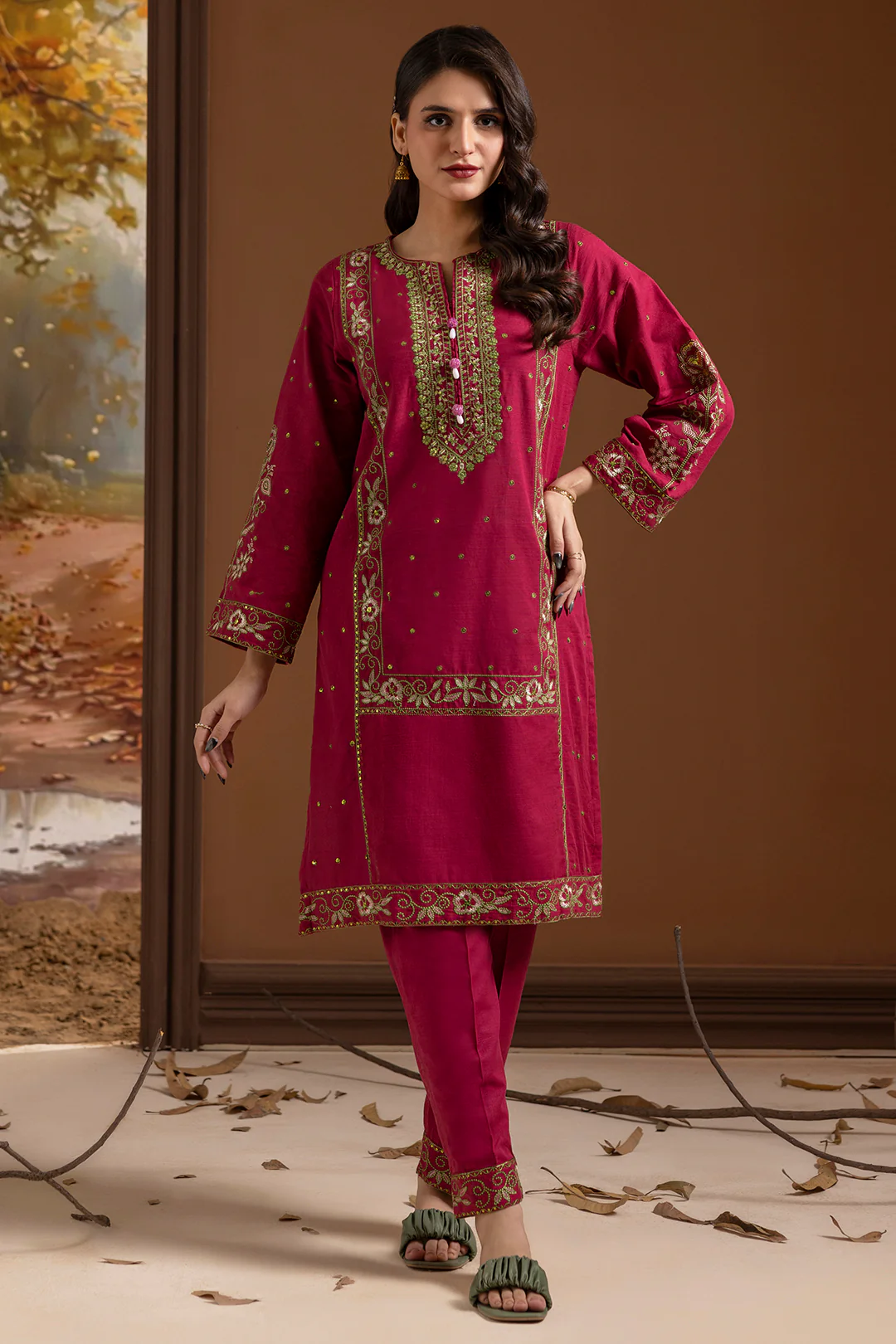 Embroidered Kurta Trouser - 3366 - Image 5