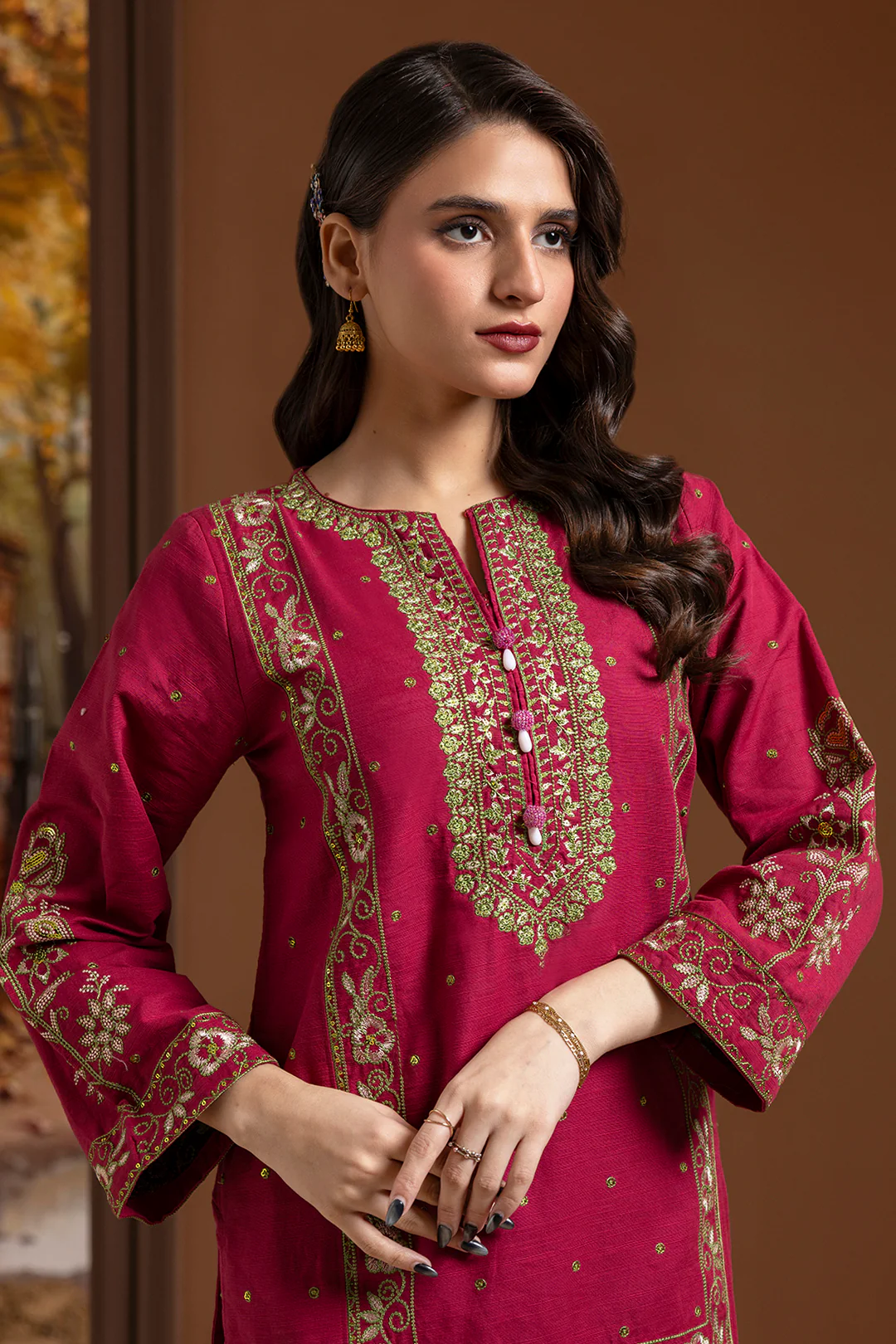 Embroidered Kurta Trouser - 3366 - Image 6