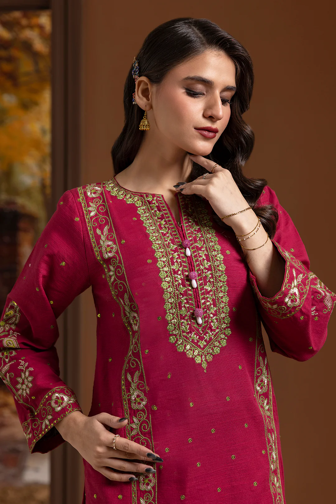 Embroidered Kurta Trouser - 3366 - Image 7
