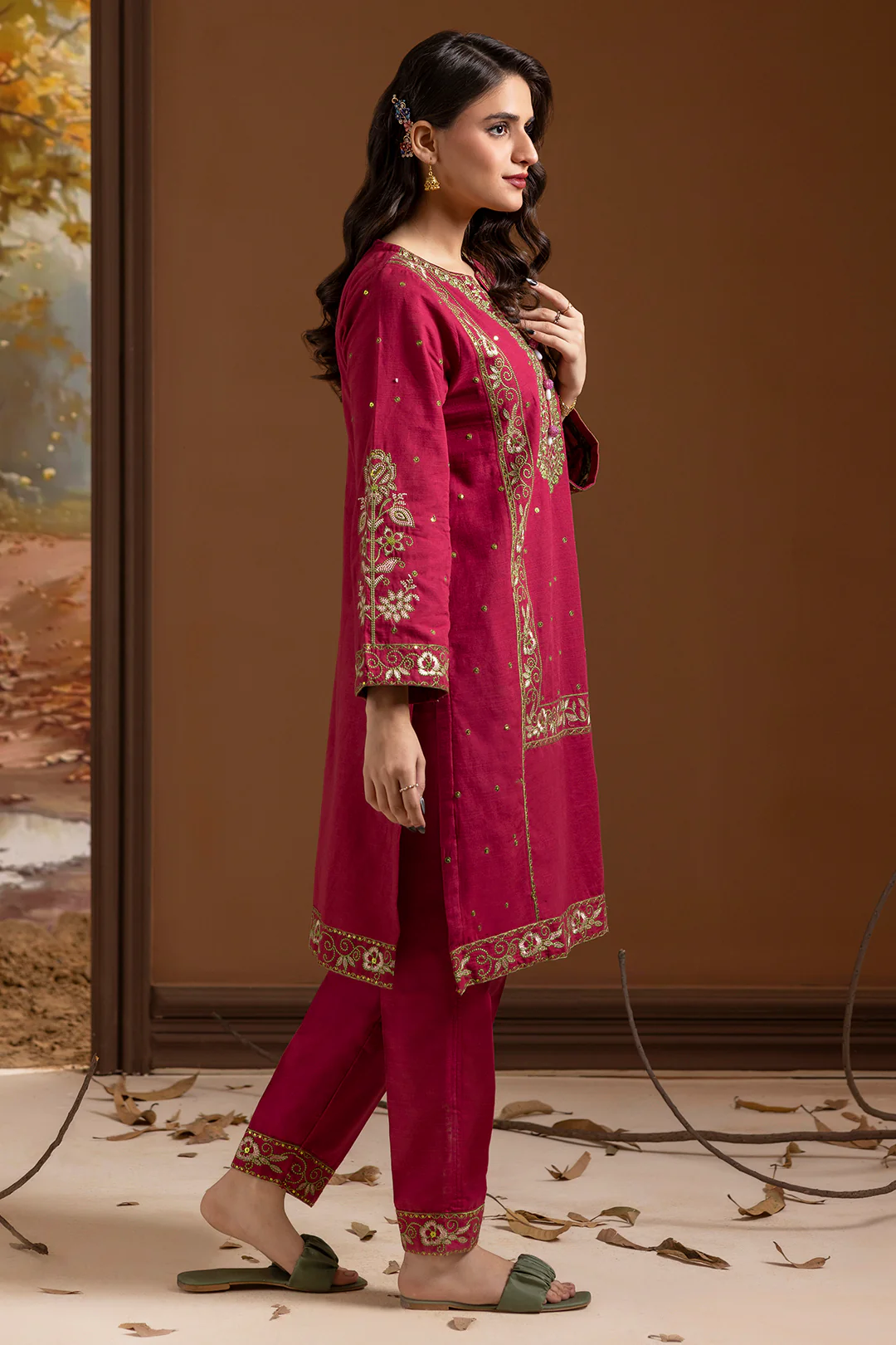 Embroidered Kurta Trouser - 3366 - Image 8