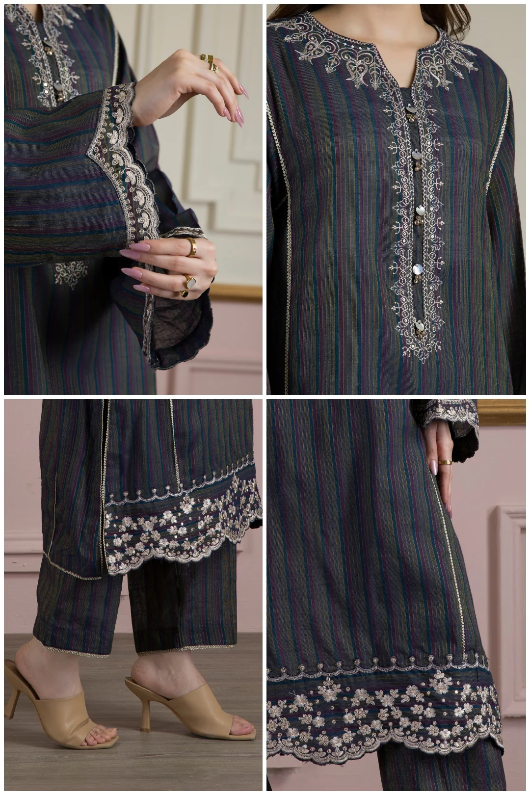 Embroidered Kurta Trouser - 3386 - Image 2