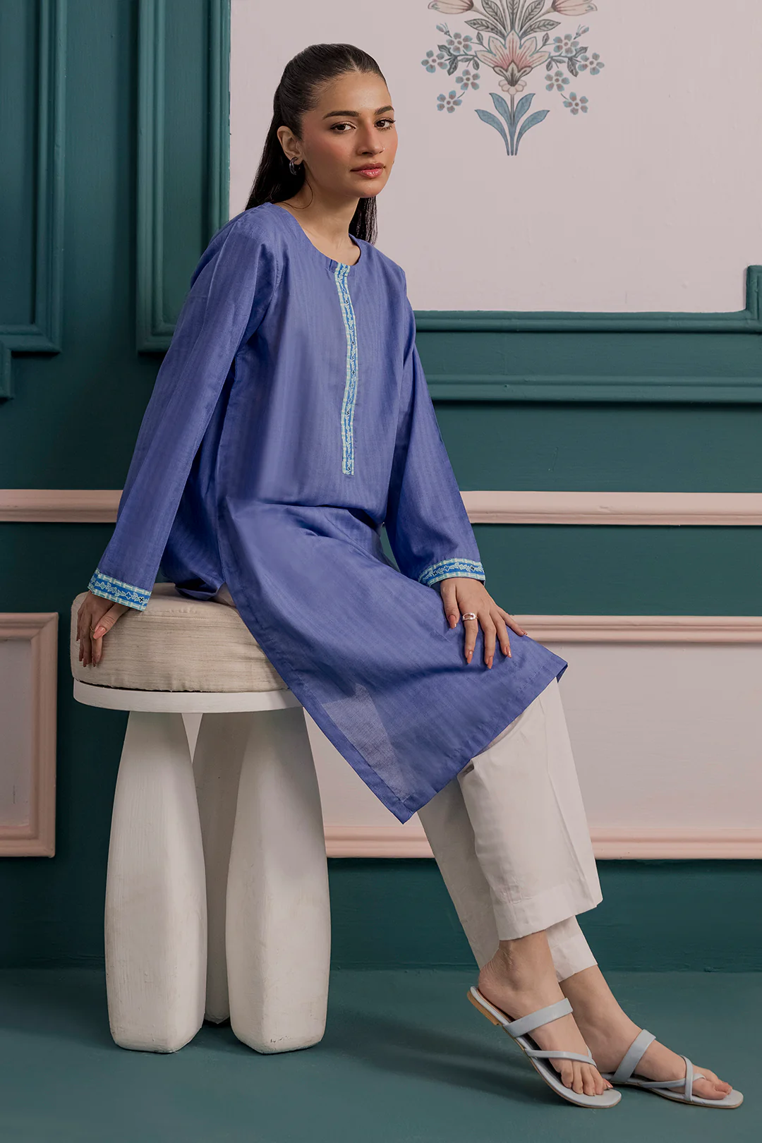 Embroidered Kurta - 2293 - Image 3