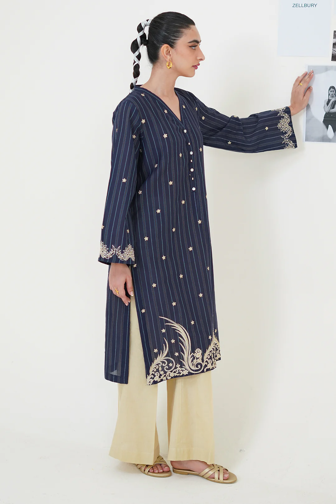 Embroidered Kurta - 1680 - Image 3