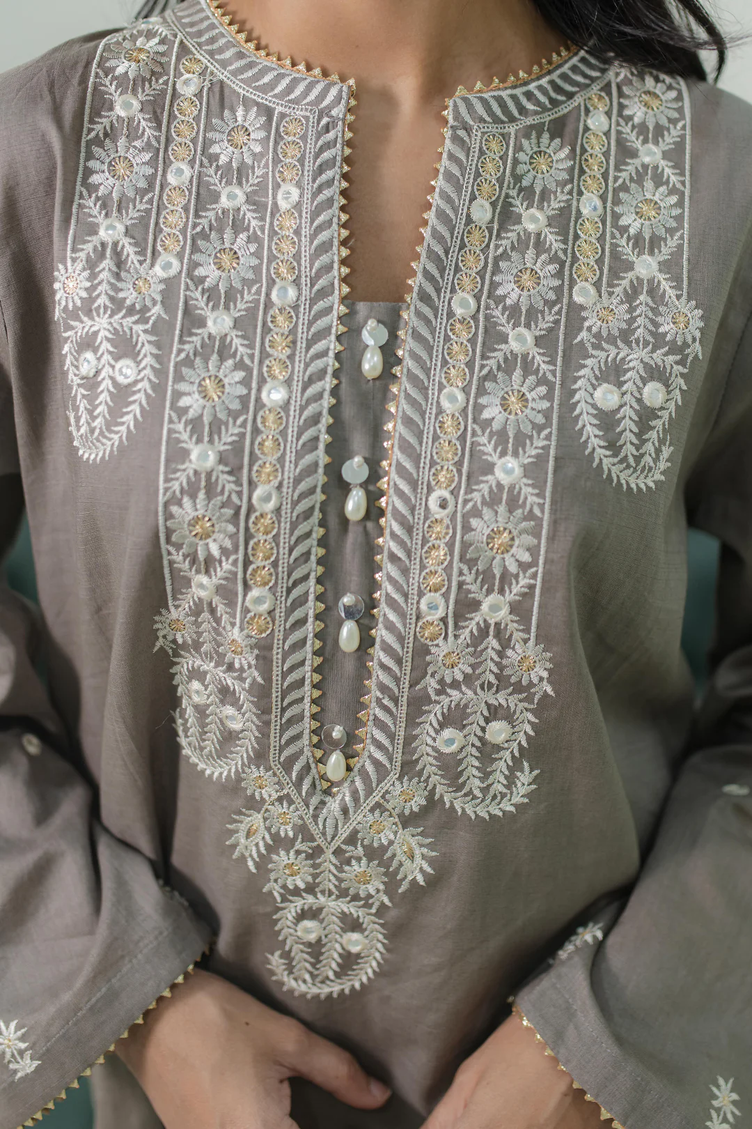 Embroidered Kurta - 1683 - Image 4