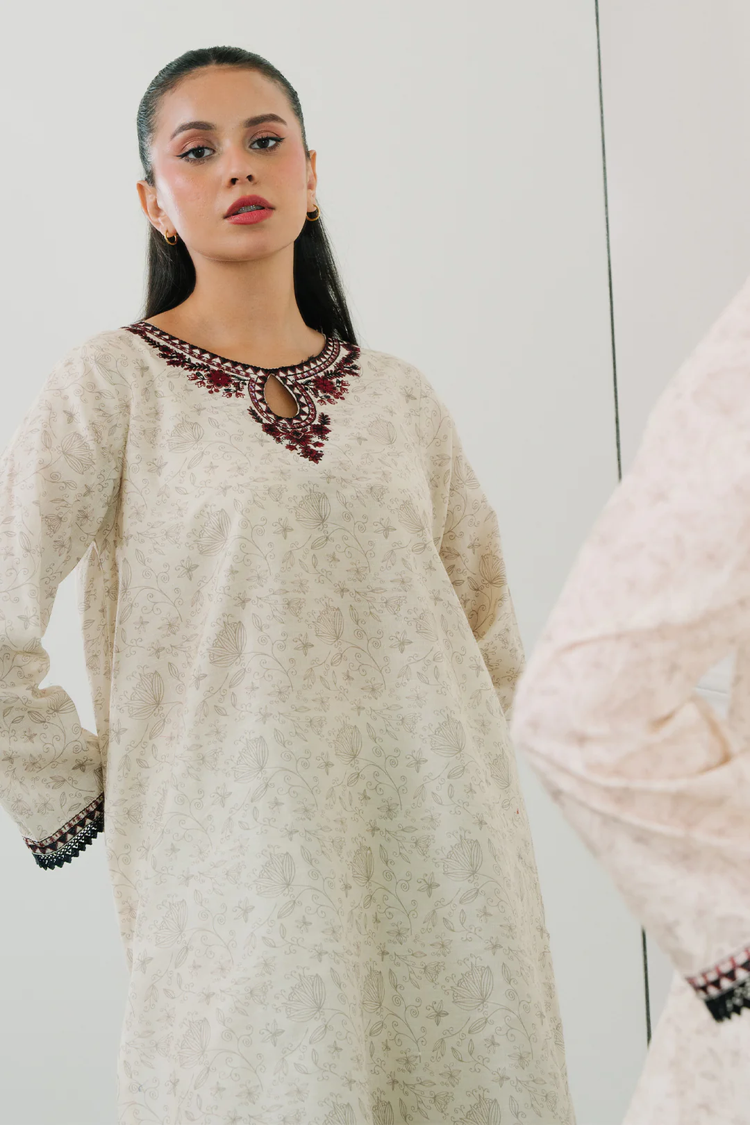 Embroidered  Kurta - 1848 - Image 3