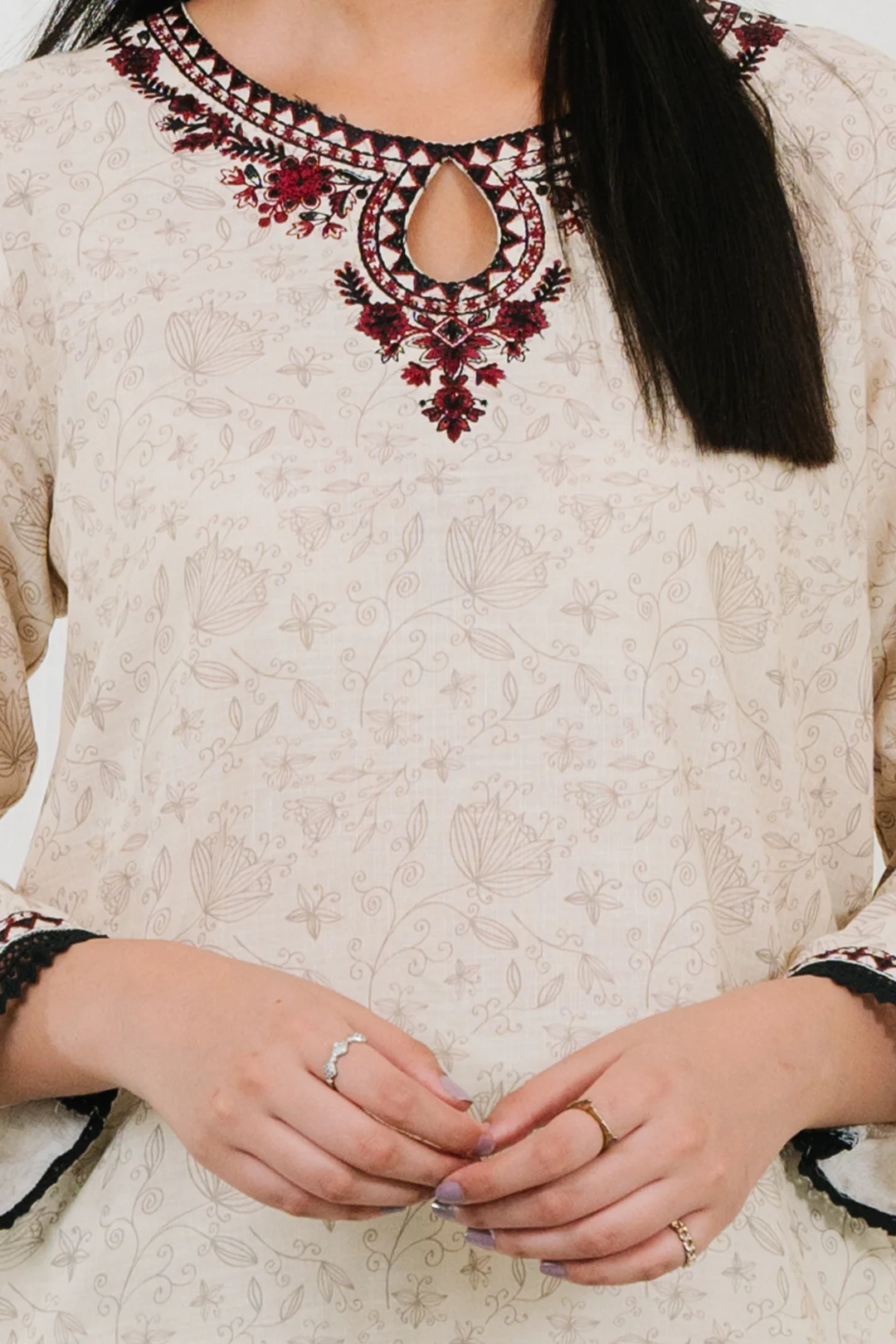 Embroidered  Kurta - 1848 - Image 4