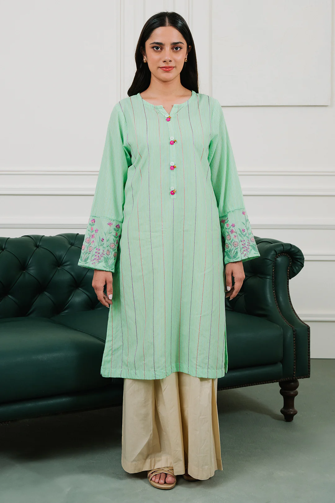 Embroidered Kurta - 1869 - Image 3