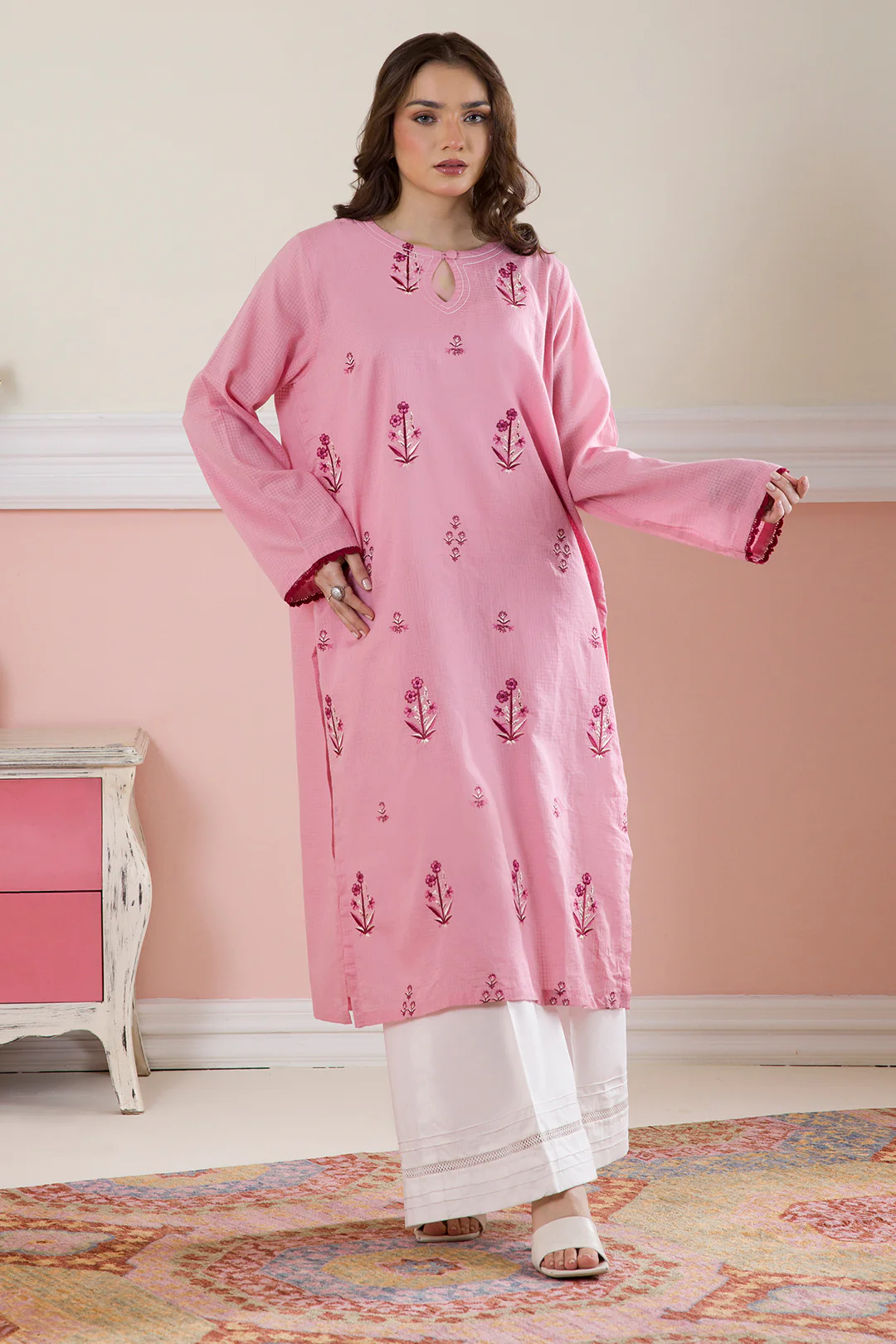 Embroidered Kurta - 1413 - Image 7