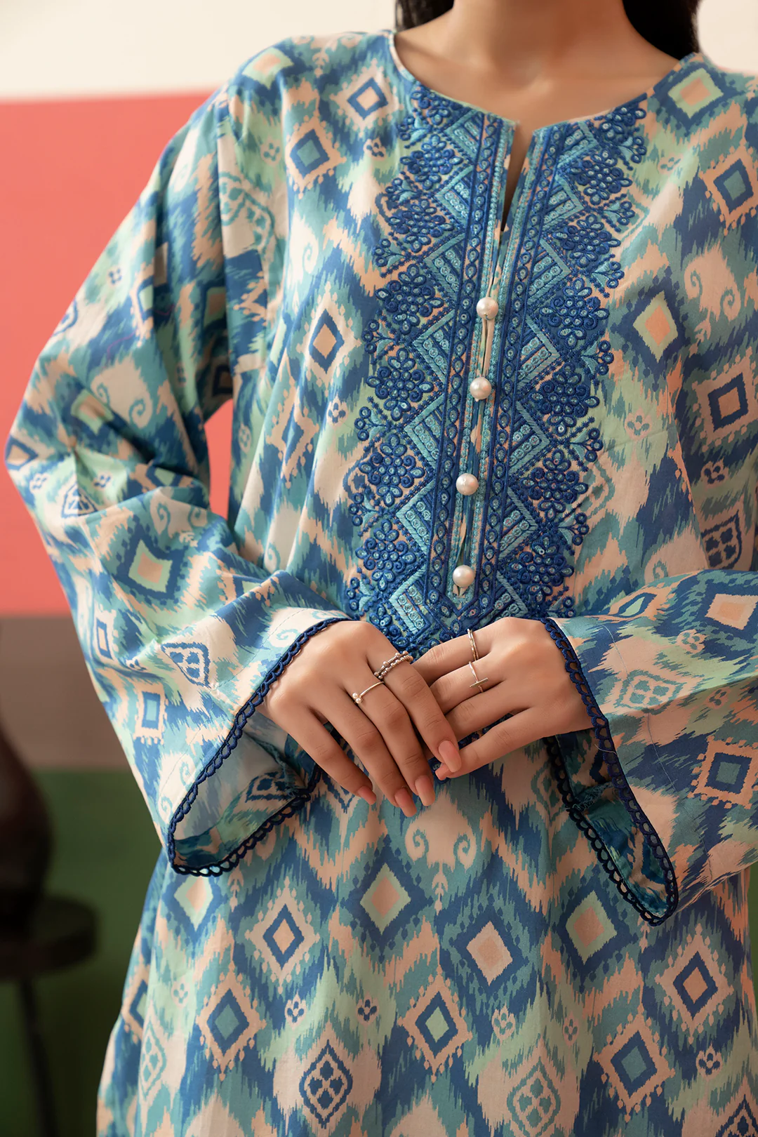 Embroidered Kurta - 1736 - Image 6