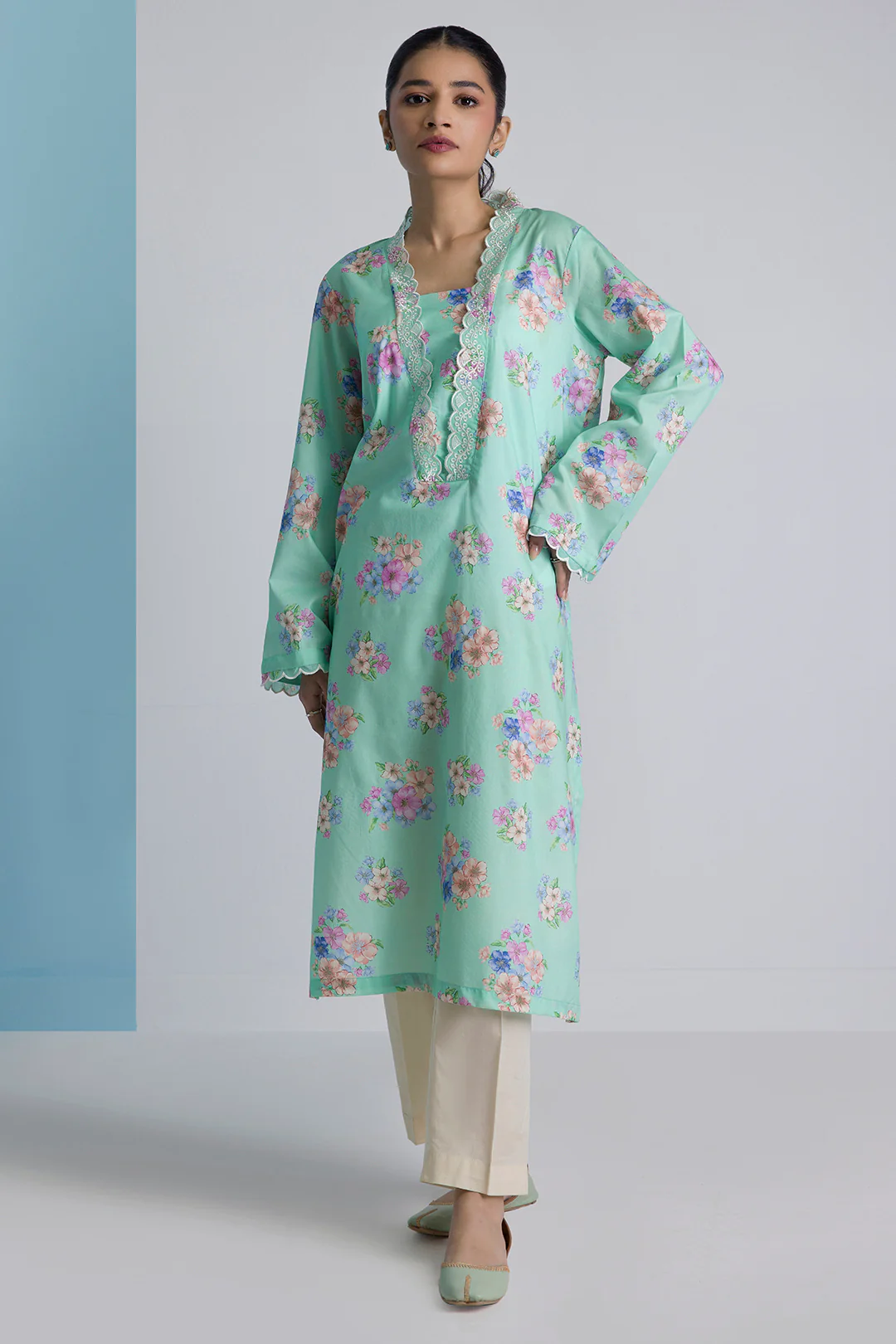 Embroidered Kurta - 2272 - Image 4