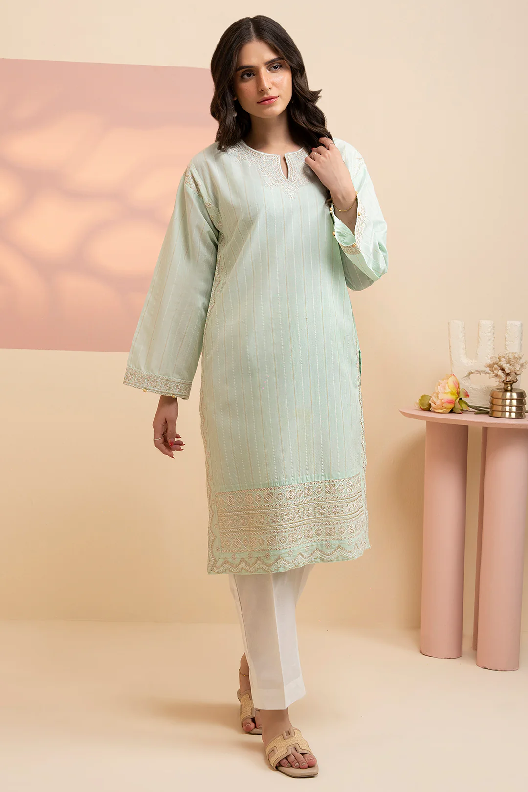 Embroidered Kurta - 2552 - Image 2