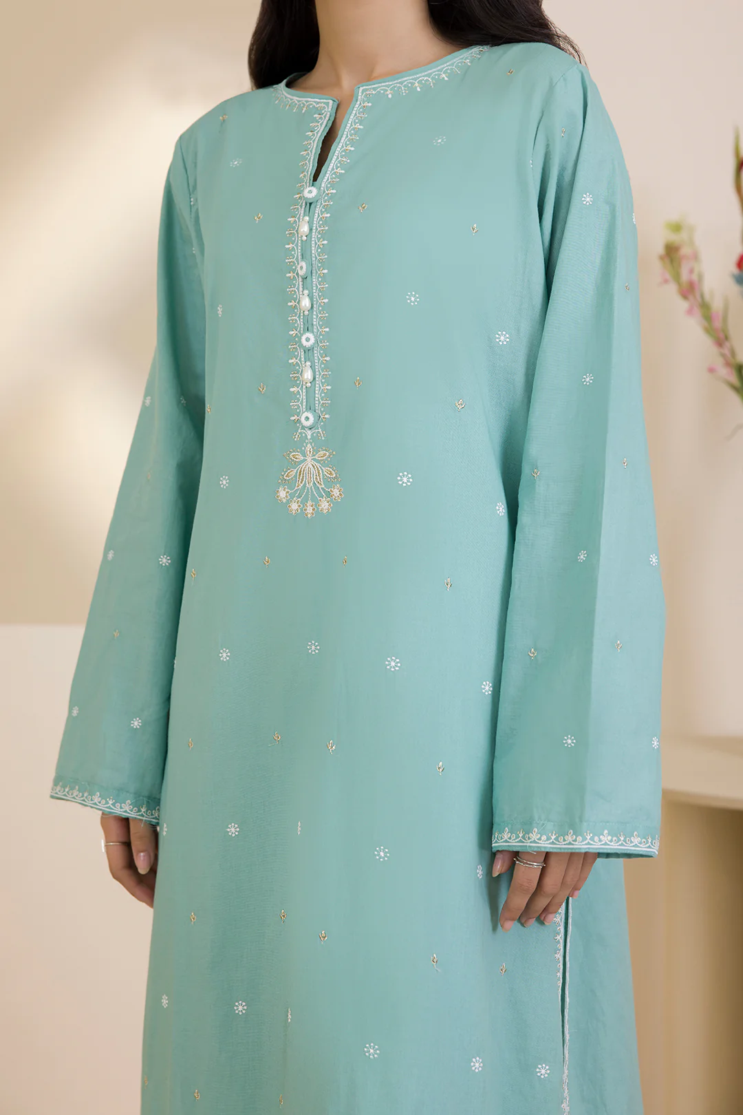 Embroidered Kurta - 2592 - Image 7