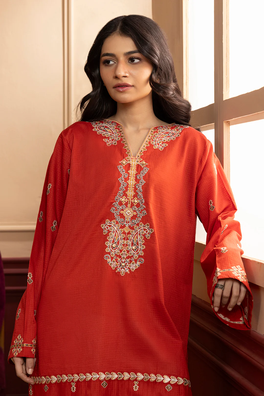 Embroidered Kurta - 2623 - Image 3