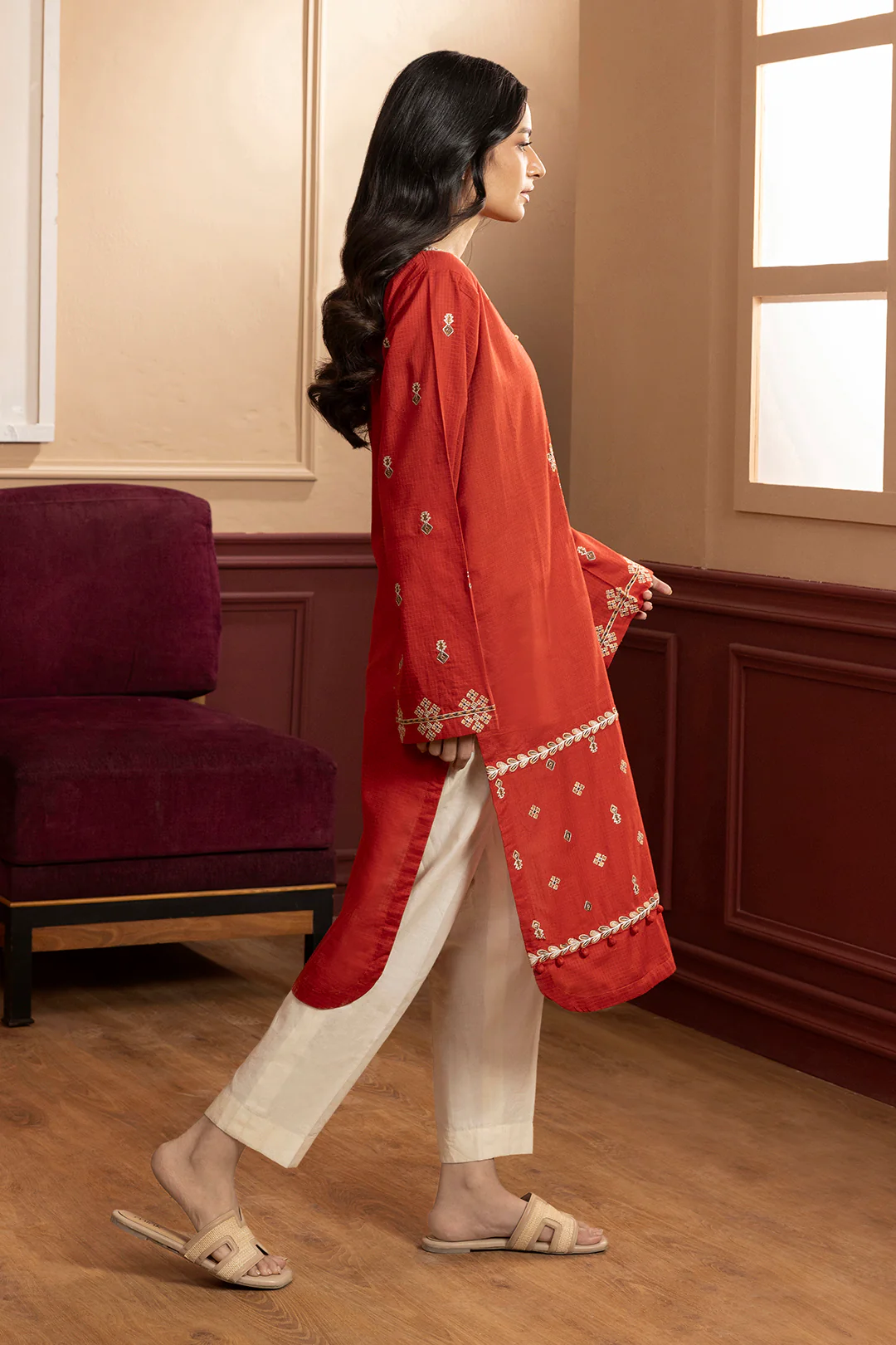 Embroidered Kurta - 2623 - Image 7