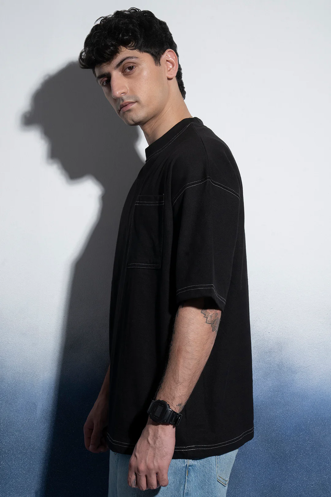 Basic Oversized Pocket T-Shirt - D029 - Image 11