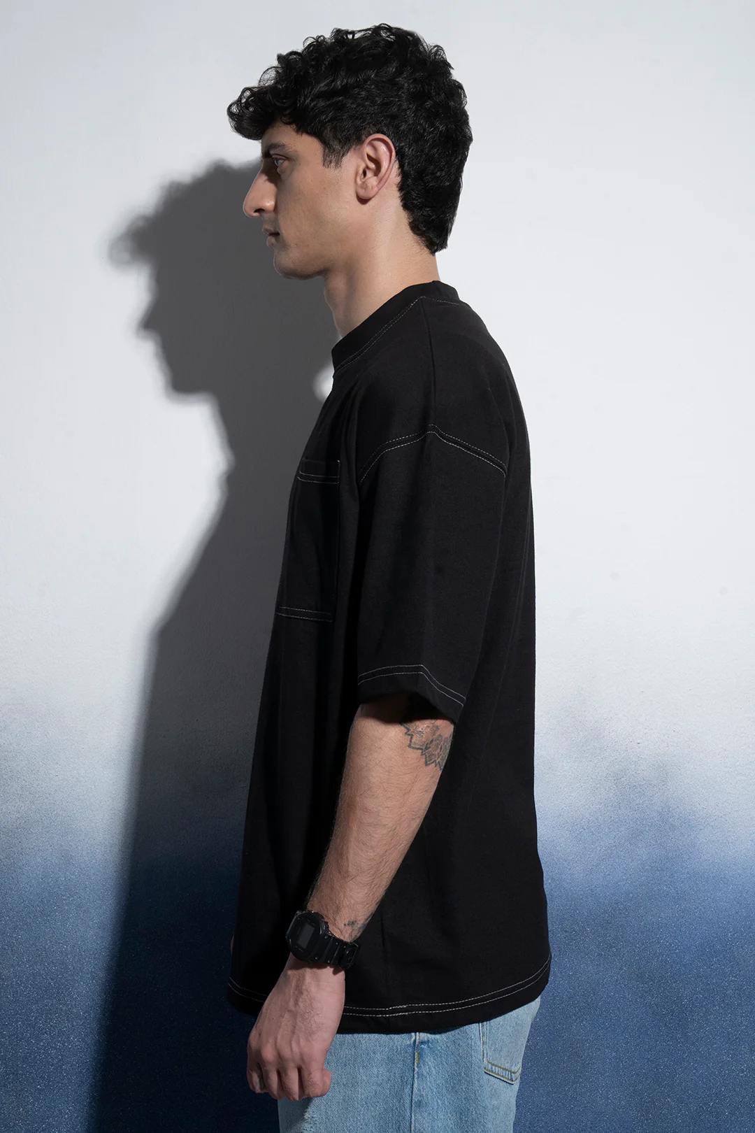 Basic Oversized Pocket T-Shirt - D029 - Image 12