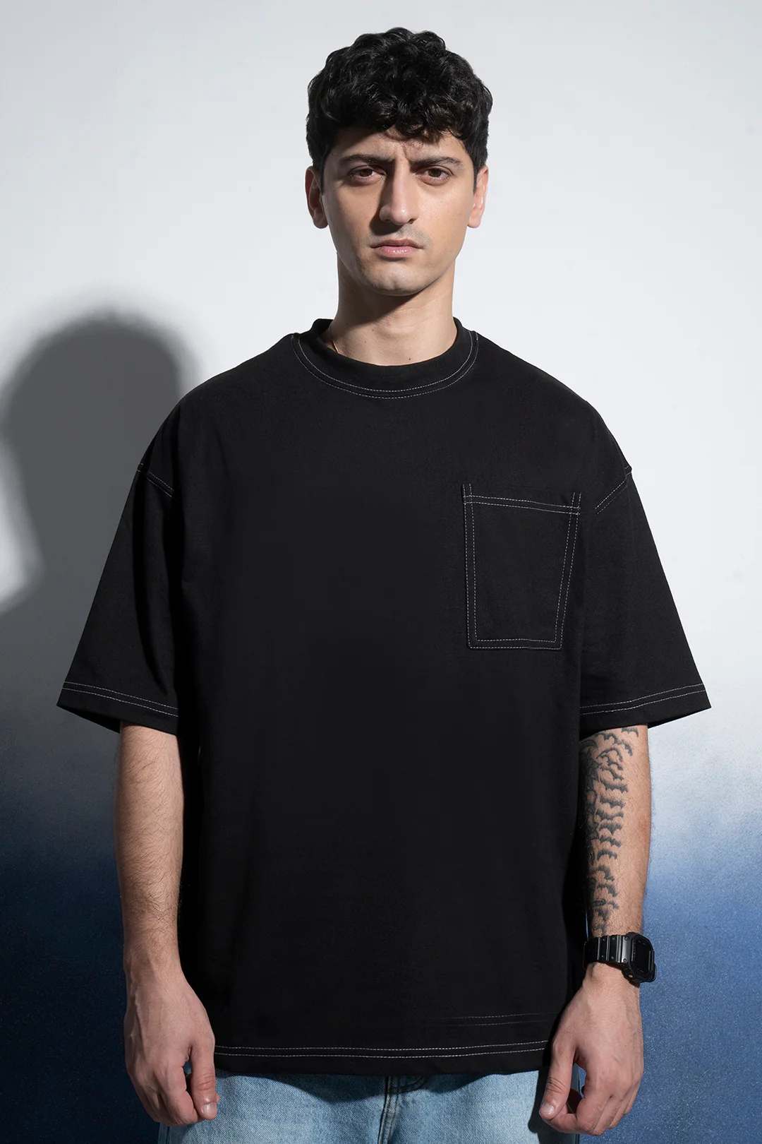 Basic Oversized Pocket T-Shirt - D029 - Image 6