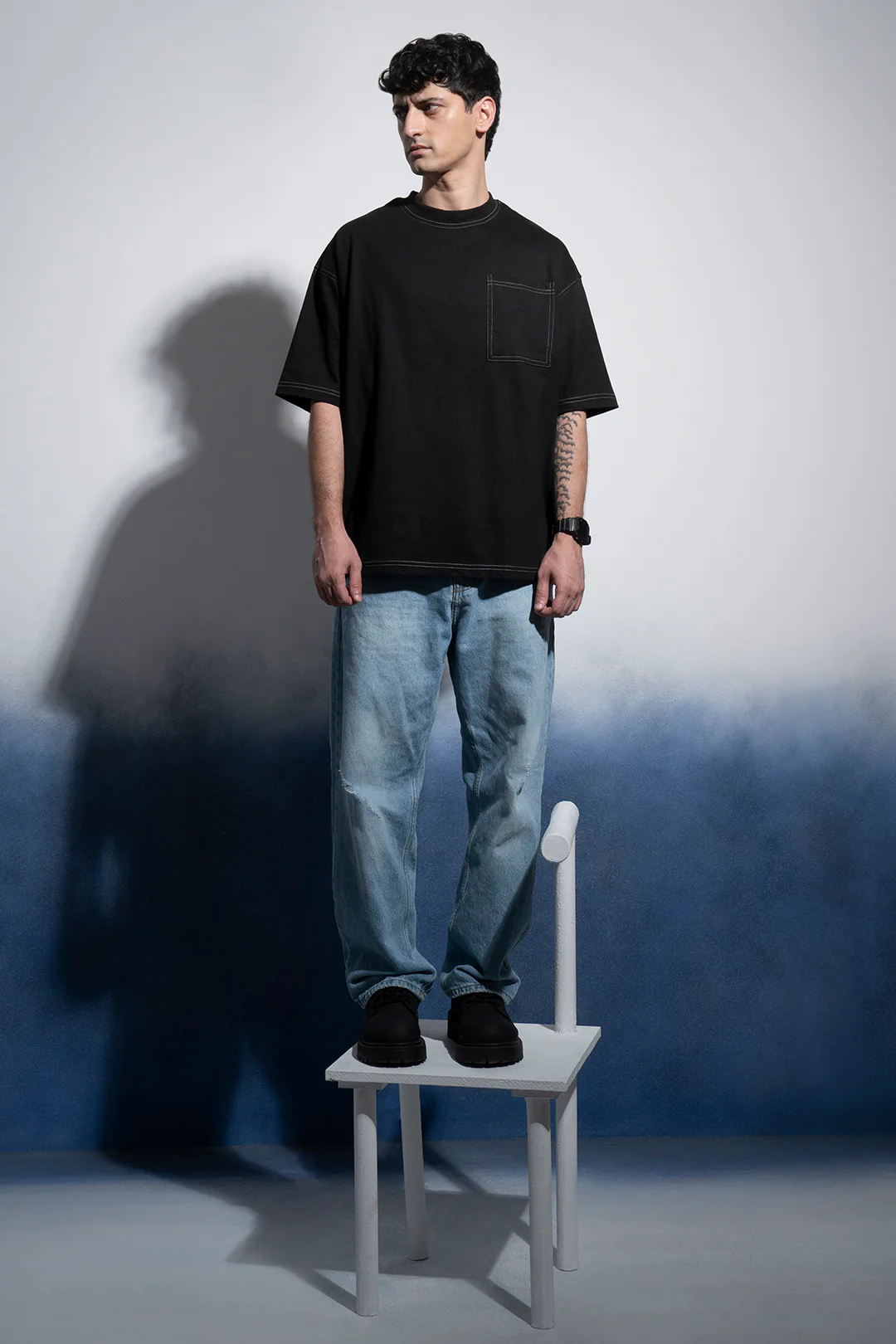 Basic Oversized Pocket T-Shirt - D029 - Image 7